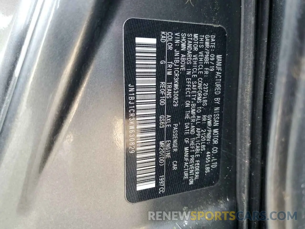 12 Фотография поврежденного автомобиля JN1BJ1CR3KW630829 NISSAN ROGUE 2019