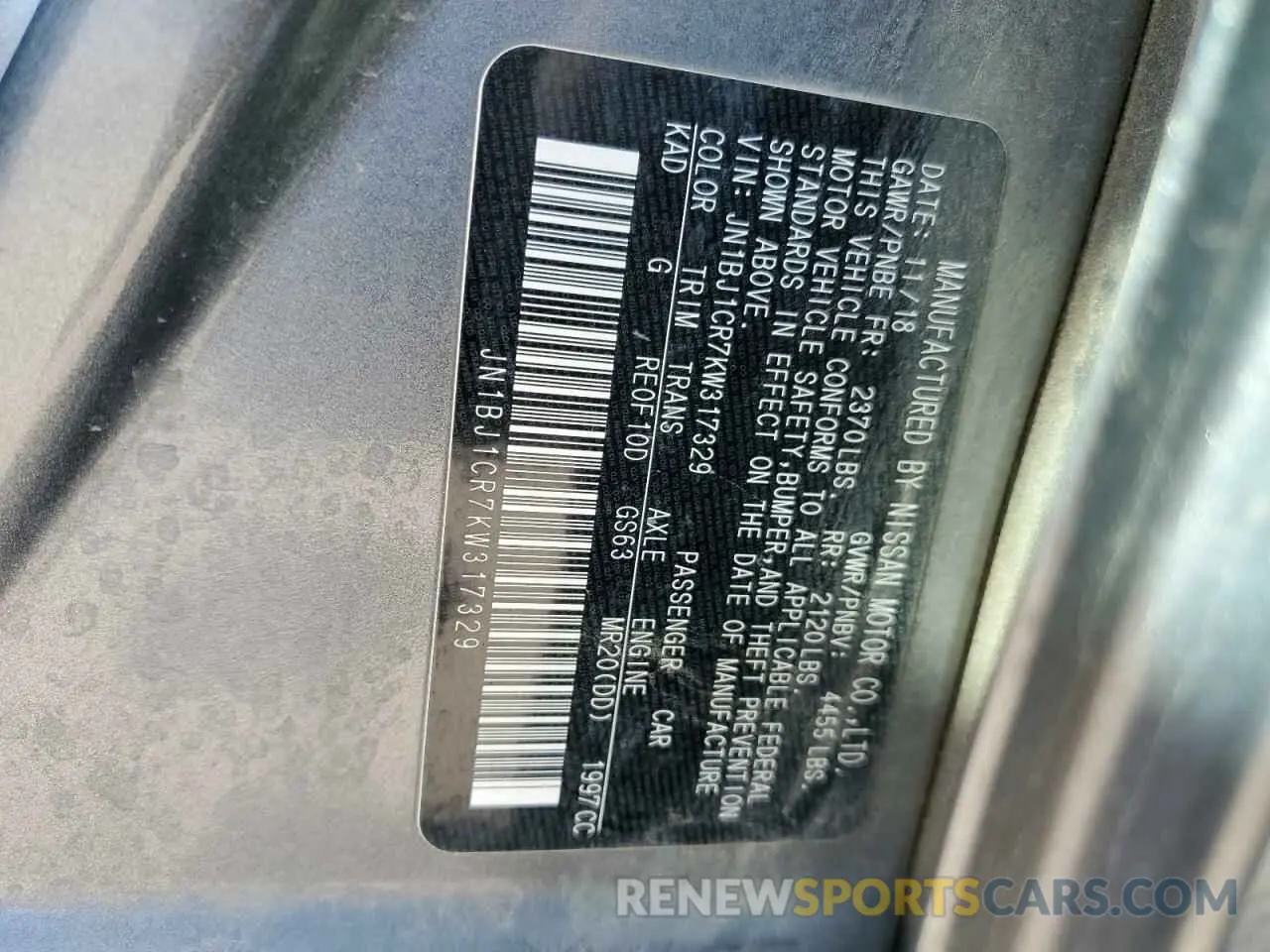 13 Фотография поврежденного автомобиля JN1BJ1CR7KW317329 NISSAN ROGUE 2019