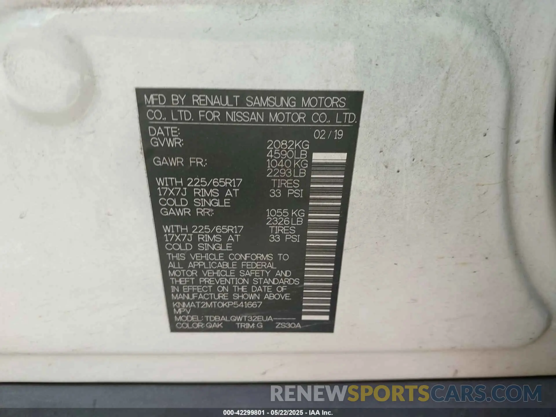 9 Photograph of a damaged car KNMAT2MT0KP541667 NISSAN ROGUE 2019