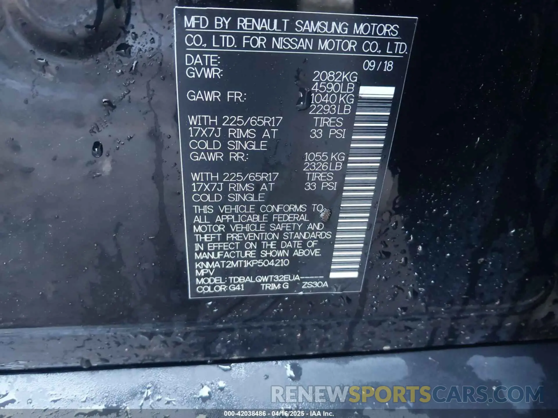 9 Photograph of a damaged car KNMAT2MT1KP504210 NISSAN ROGUE 2019