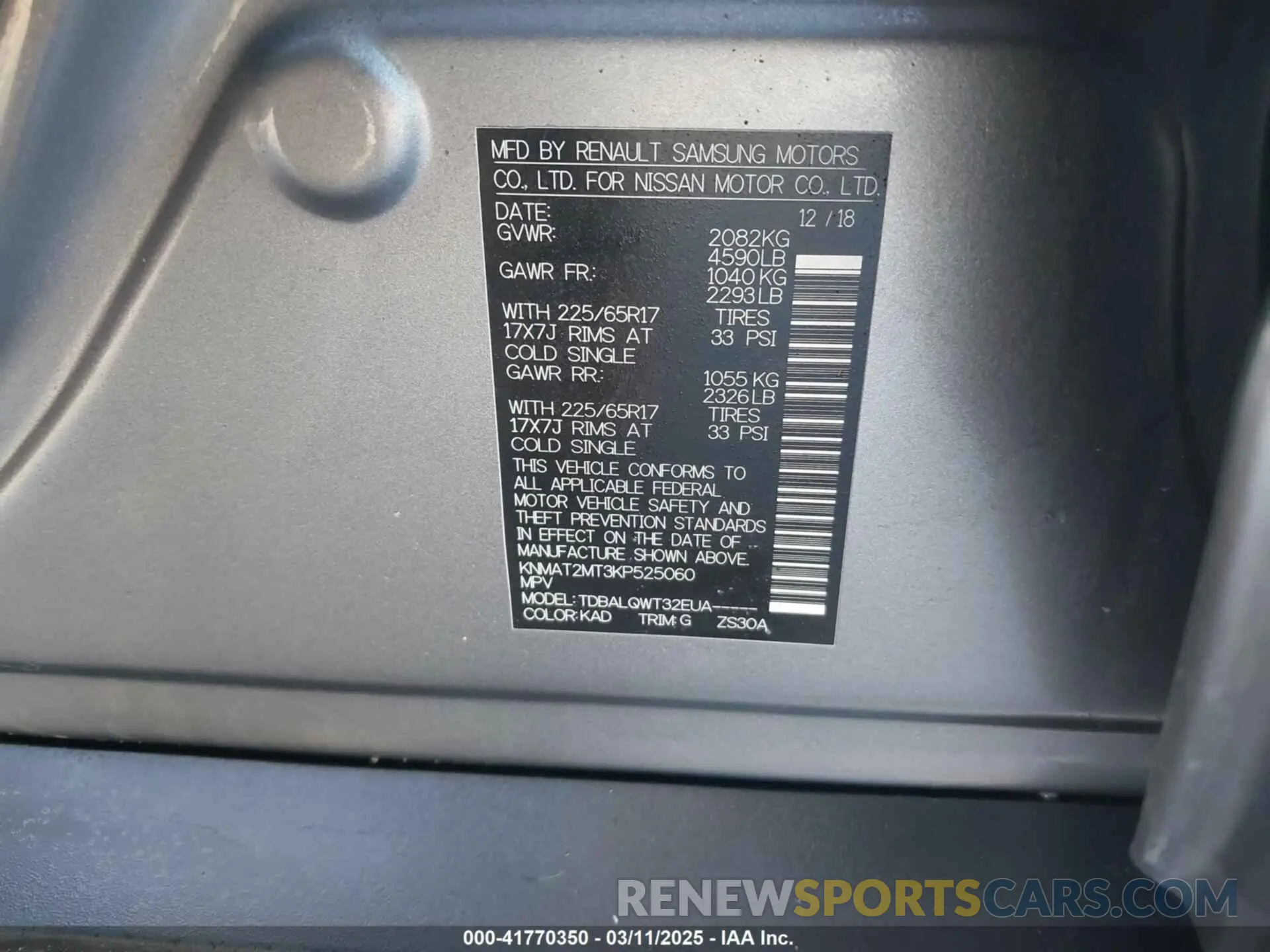 9 Фотография поврежденного автомобиля KNMAT2MT3KP525060 NISSAN ROGUE 2019