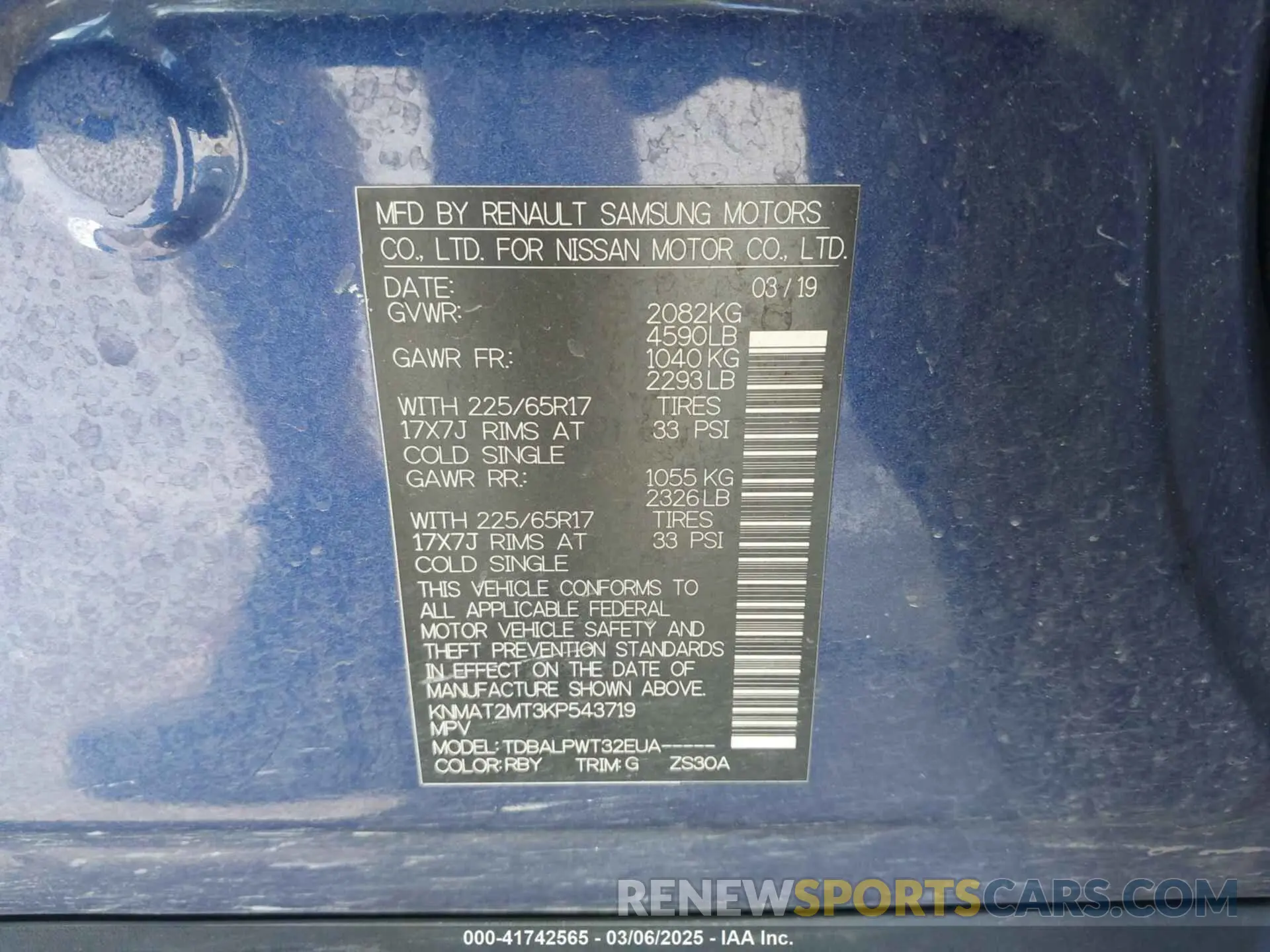 9 Photograph of a damaged car KNMAT2MT3KP543719 NISSAN ROGUE 2019