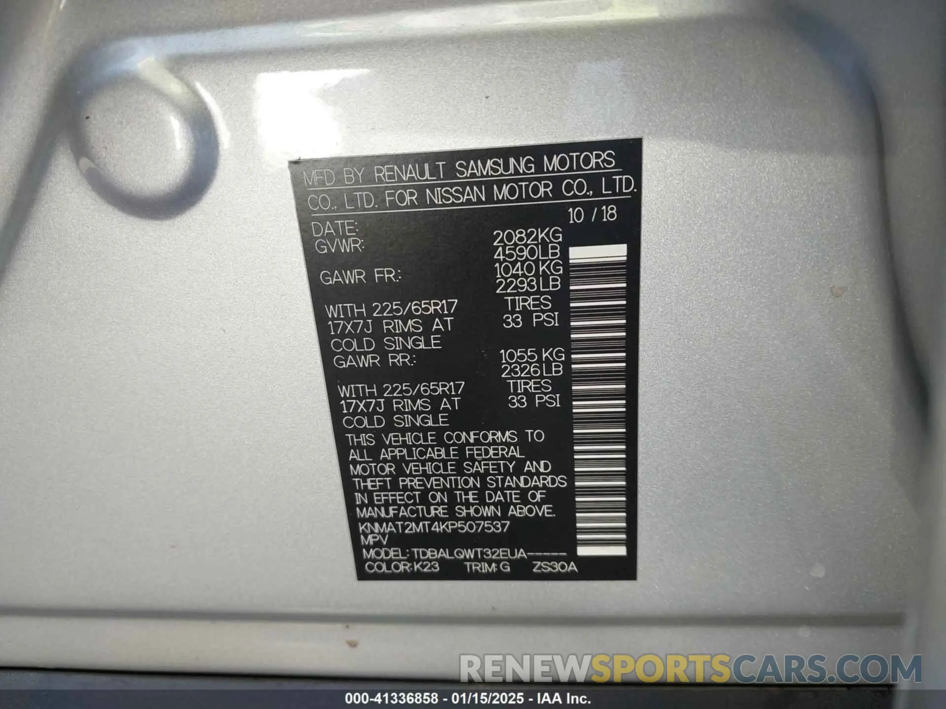 9 Фотография поврежденного автомобиля KNMAT2MT4KP507537 NISSAN ROGUE 2019