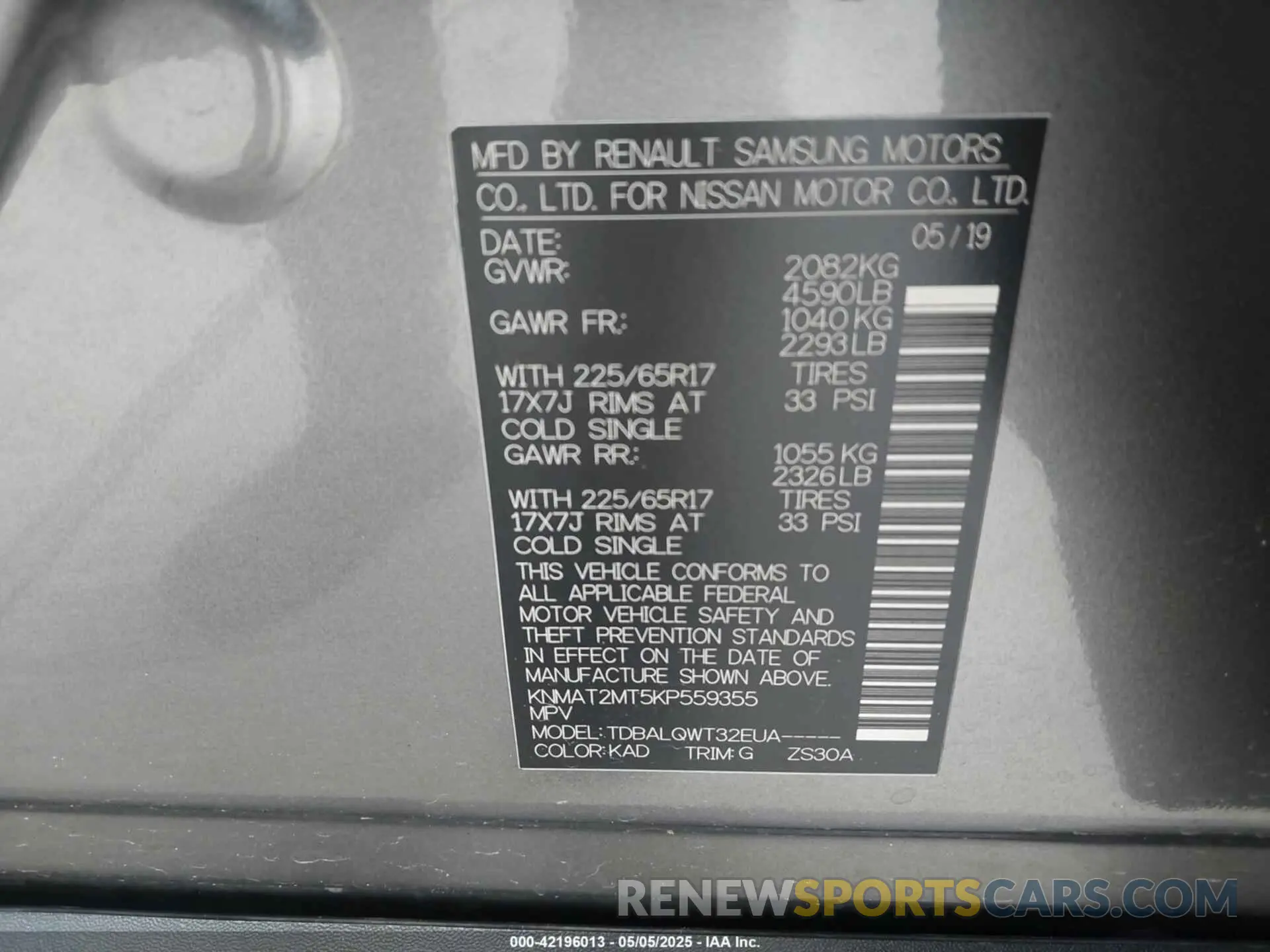 9 Фотография поврежденного автомобиля KNMAT2MT5KP559355 NISSAN ROGUE 2019