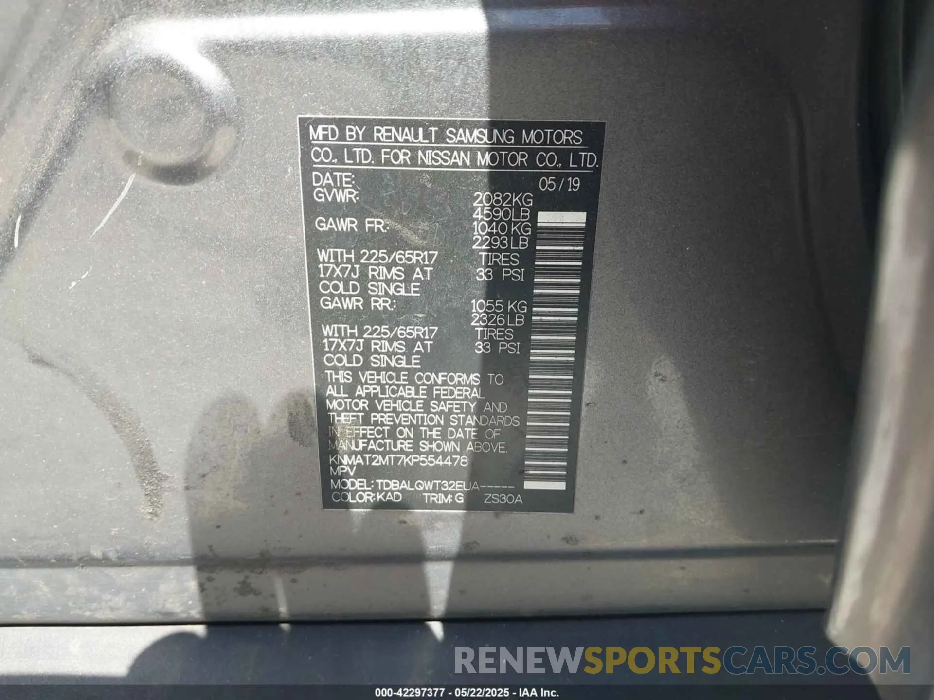 9 Photograph of a damaged car KNMAT2MT7KP554478 NISSAN ROGUE 2019