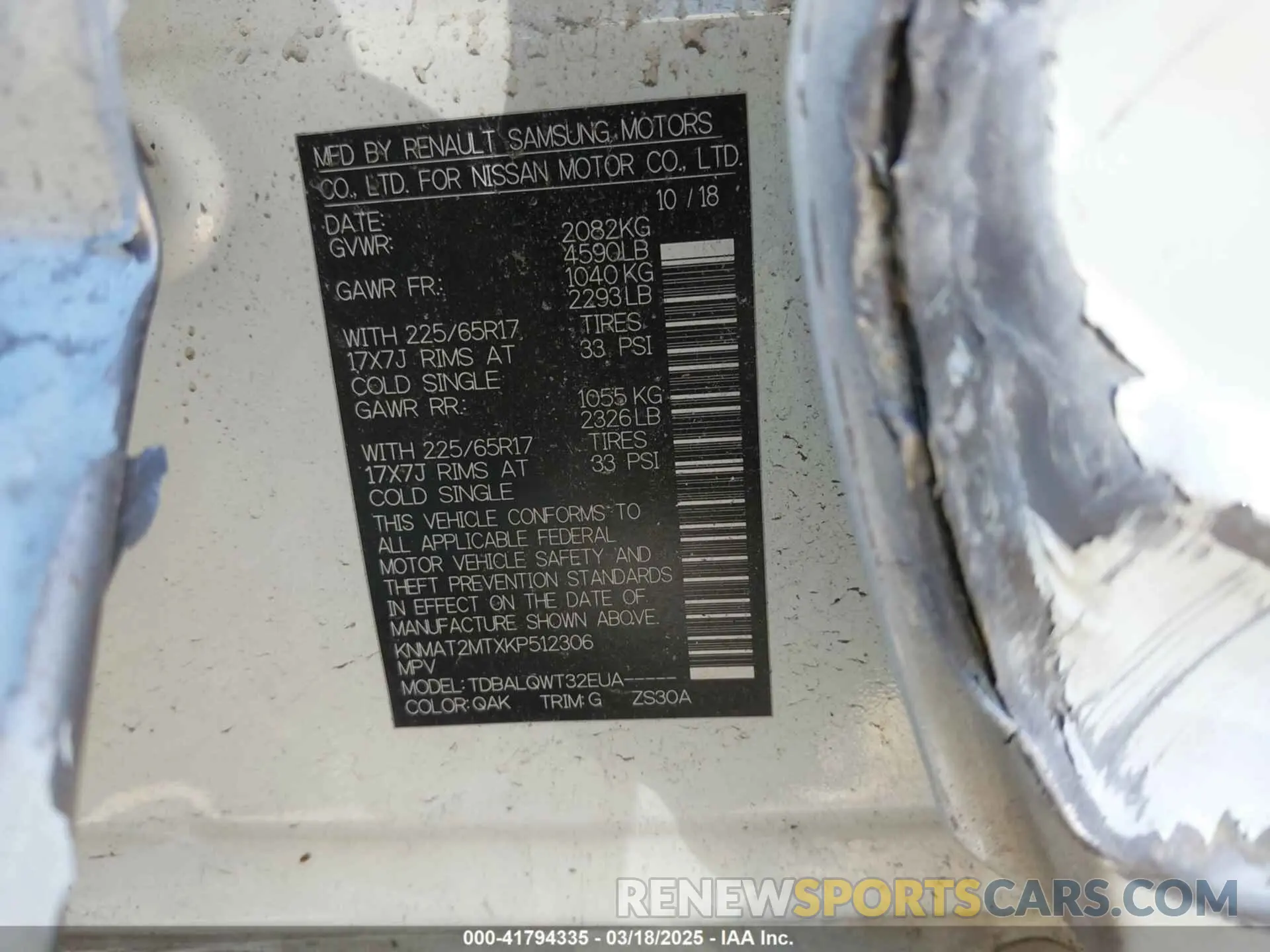 9 Photograph of a damaged car KNMAT2MTXKP512306 NISSAN ROGUE 2019