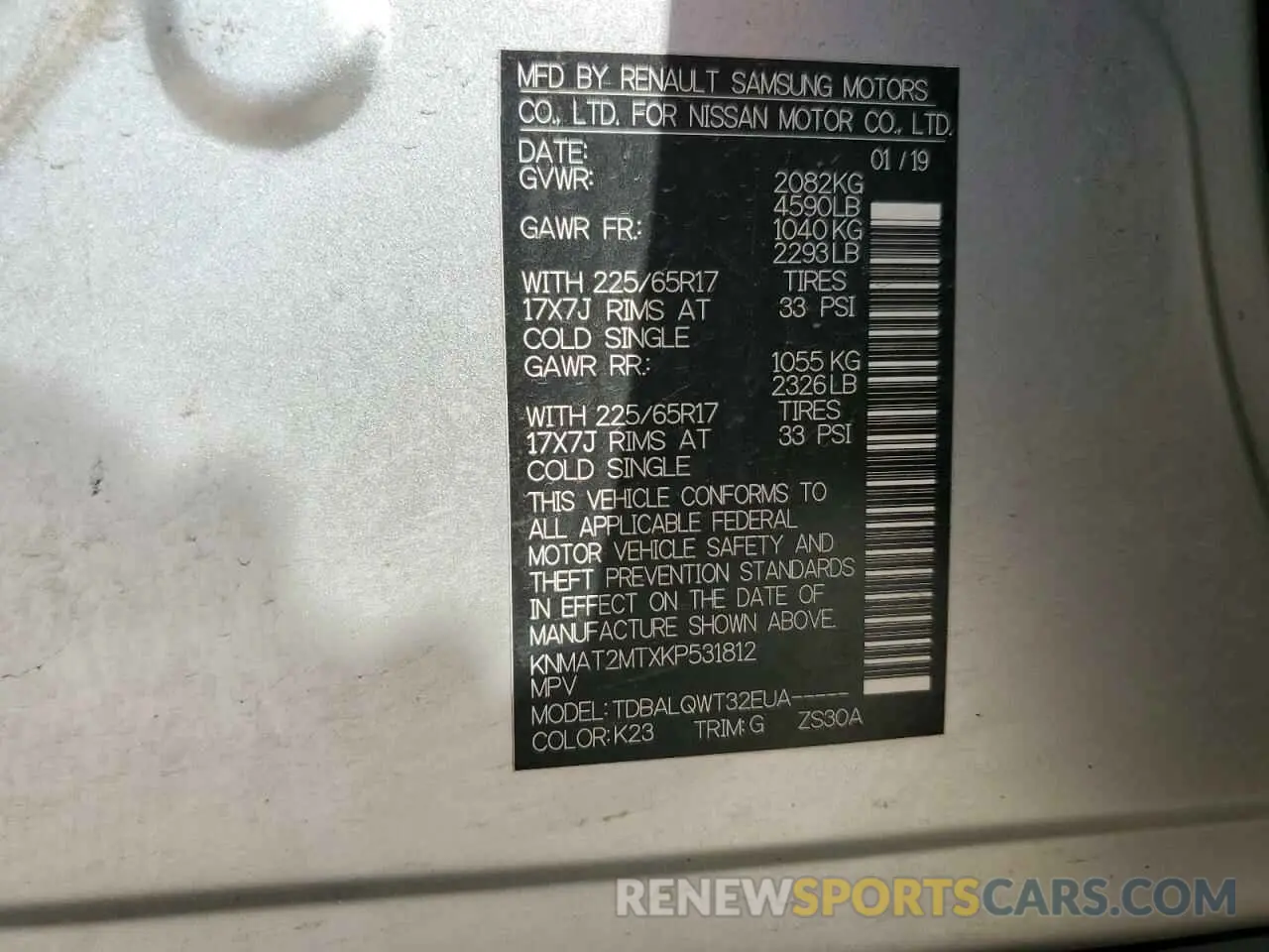 13 Photograph of a damaged car KNMAT2MTXKP531812 NISSAN ROGUE 2019