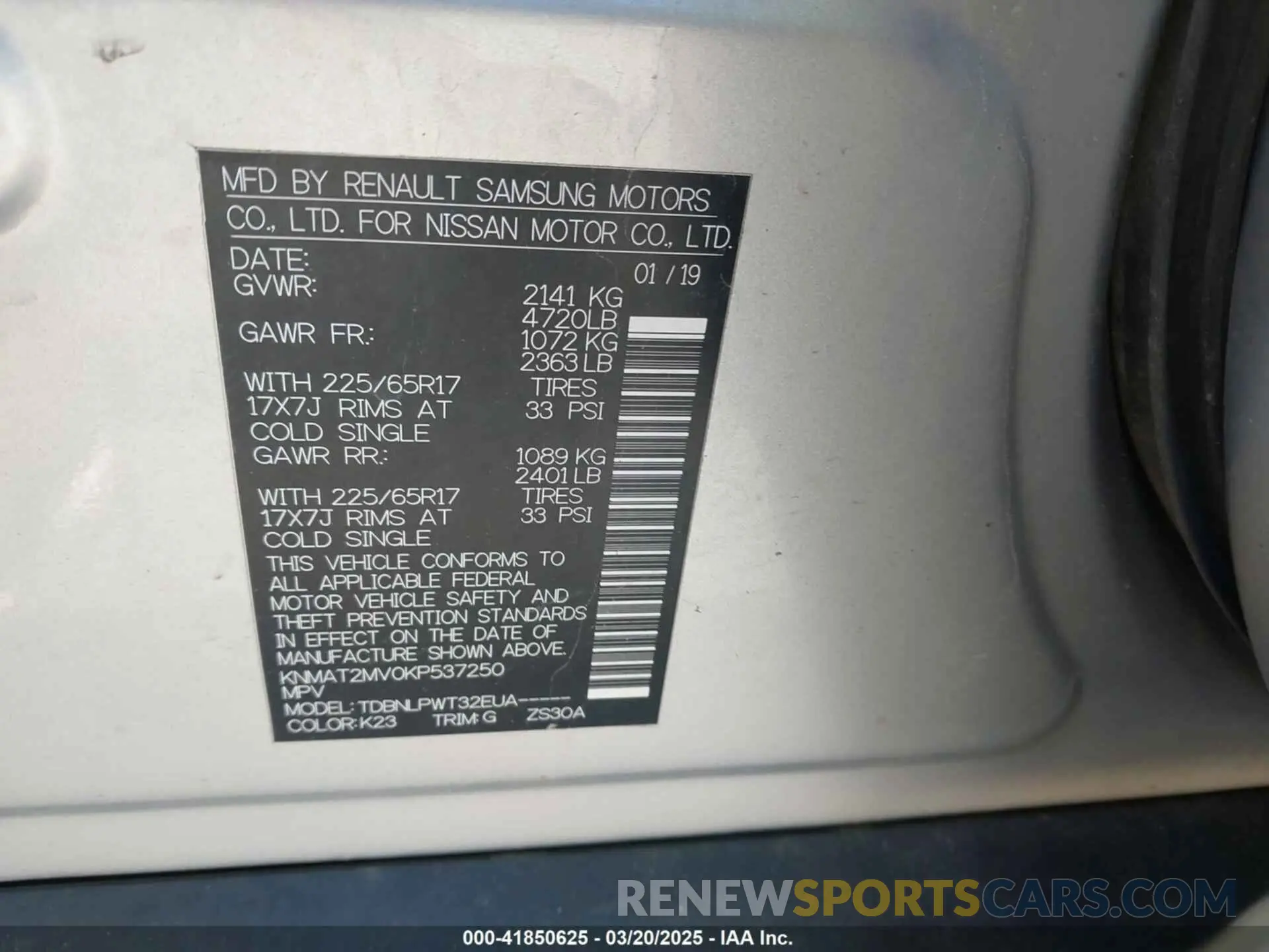9 Фотография поврежденного автомобиля KNMAT2MV0KP537250 NISSAN ROGUE 2019