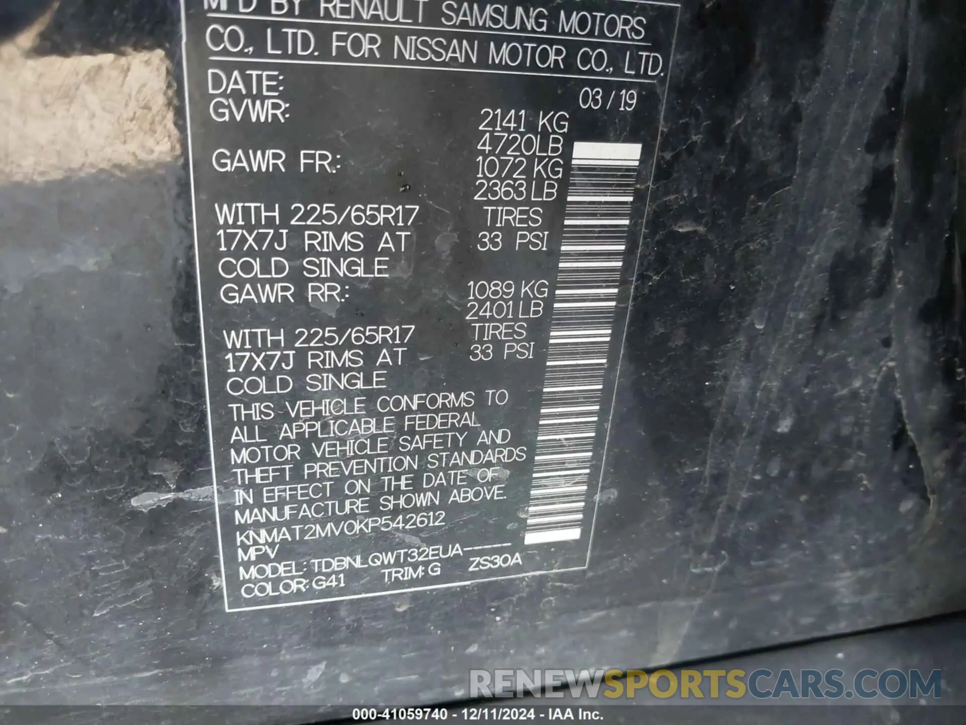 9 Photograph of a damaged car KNMAT2MV0KP542612 NISSAN ROGUE 2019