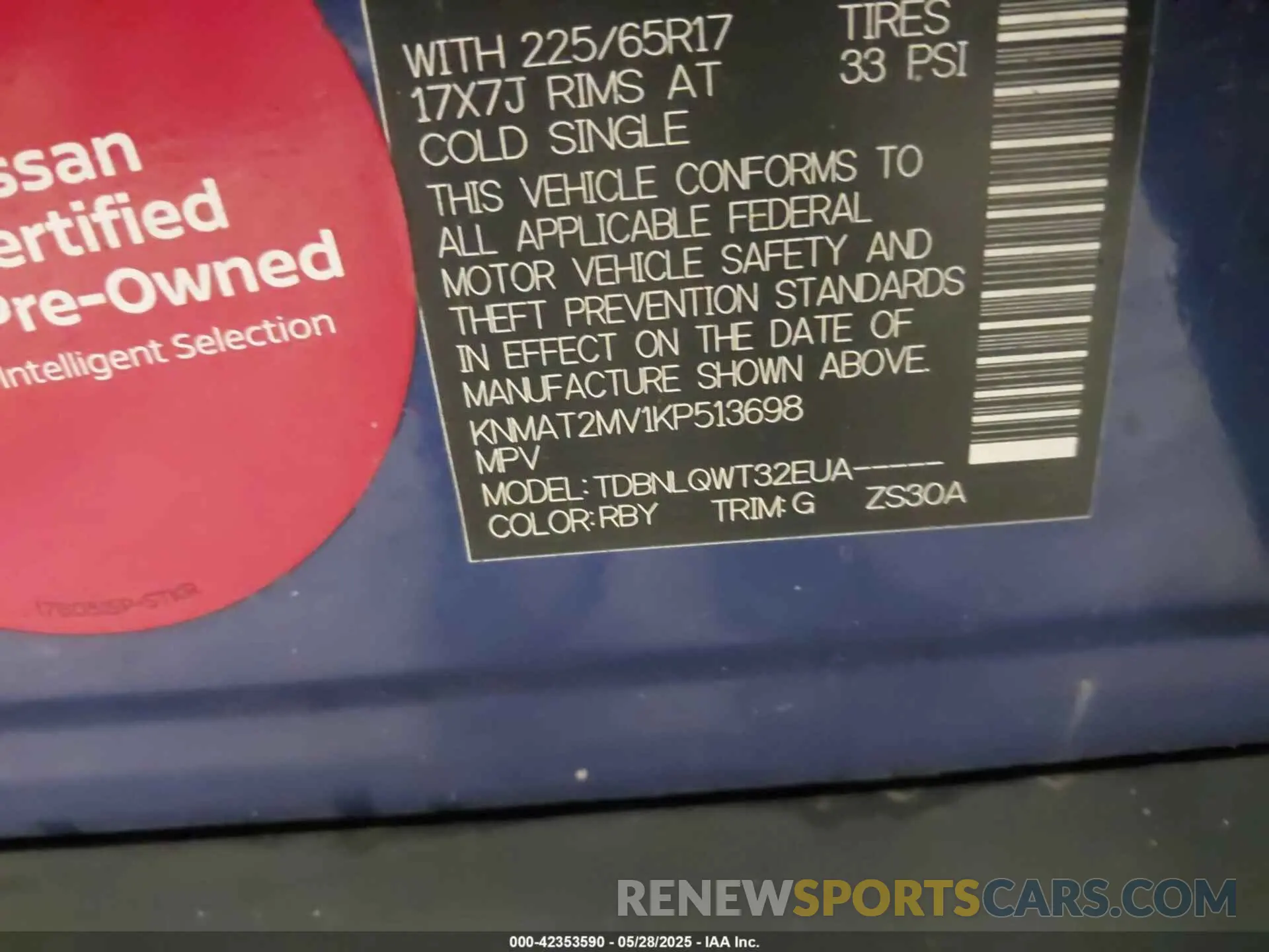 9 Photograph of a damaged car KNMAT2MV1KP513698 NISSAN ROGUE 2019
