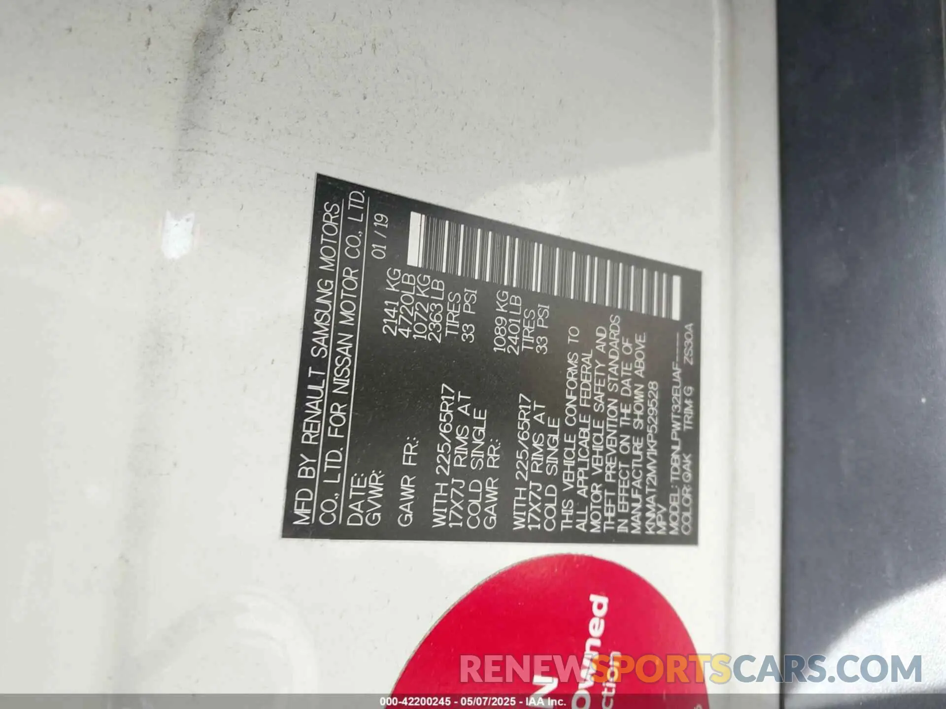 9 Photograph of a damaged car KNMAT2MV1KP529528 NISSAN ROGUE 2019