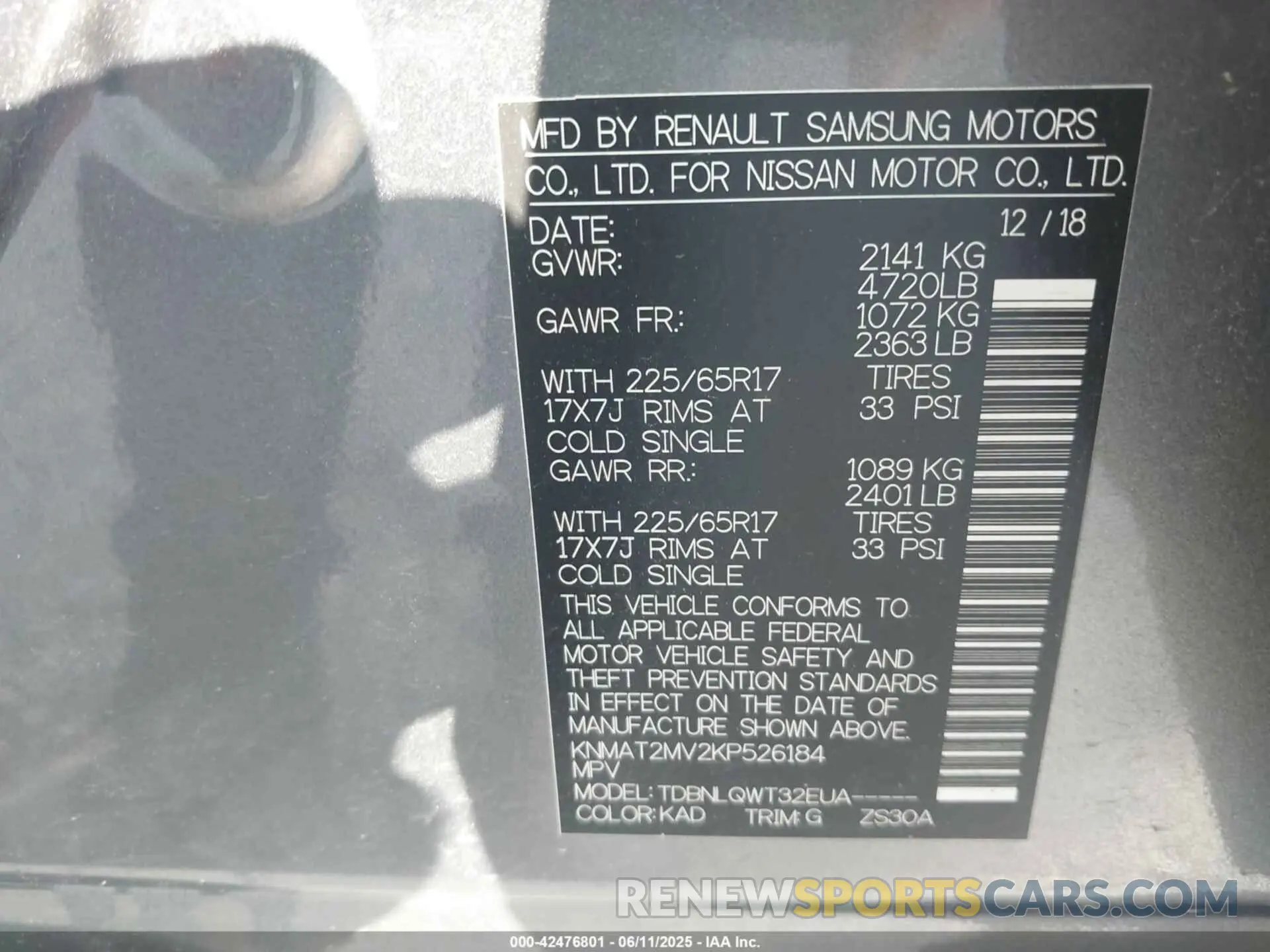 9 Photograph of a damaged car KNMAT2MV2KP526184 NISSAN ROGUE 2019