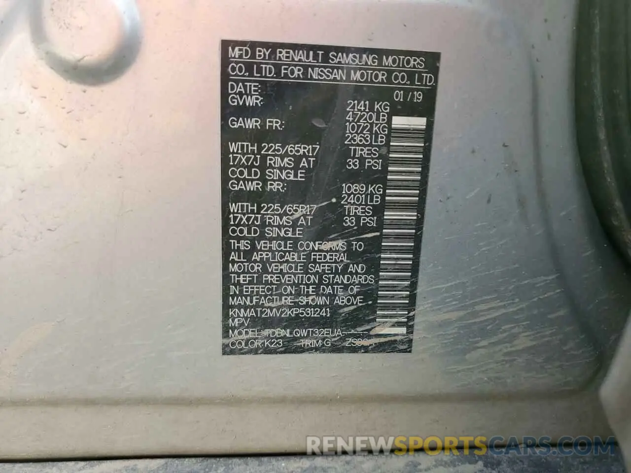 12 Photograph of a damaged car KNMAT2MV2KP531241 NISSAN ROGUE 2019