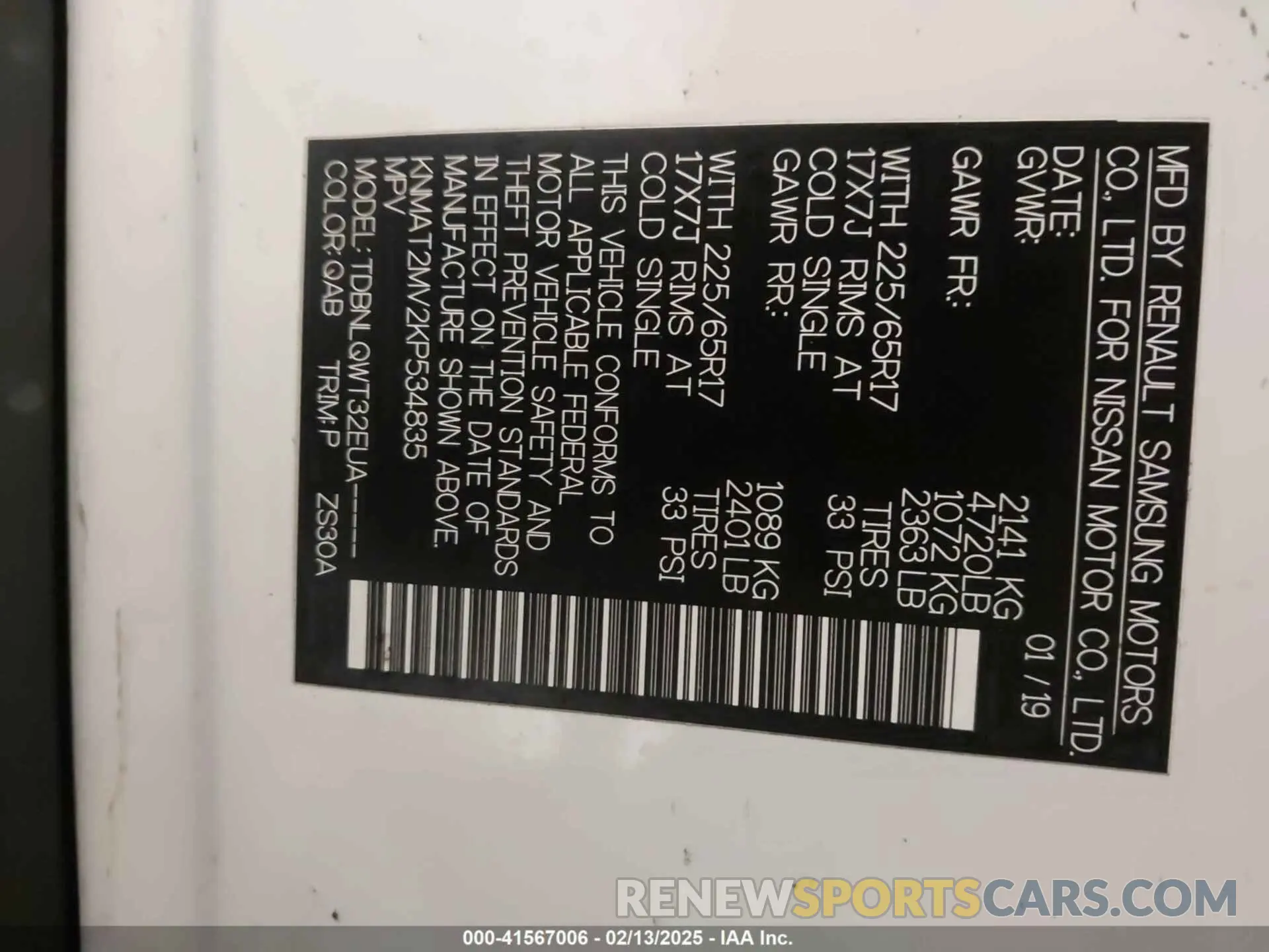 9 Photograph of a damaged car KNMAT2MV2KP534835 NISSAN ROGUE 2019