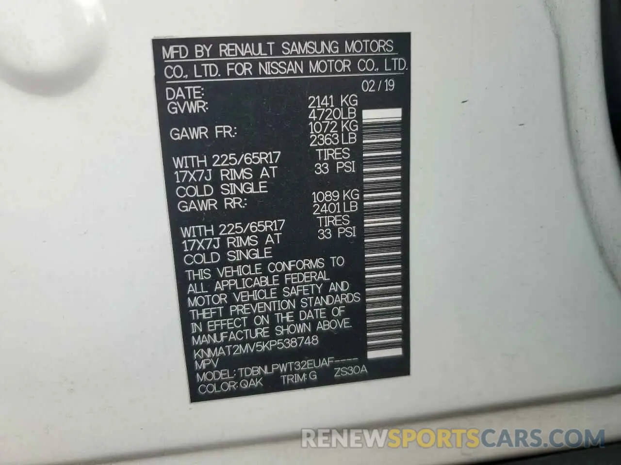 14 Photograph of a damaged car KNMAT2MV5KP538748 NISSAN ROGUE 2019