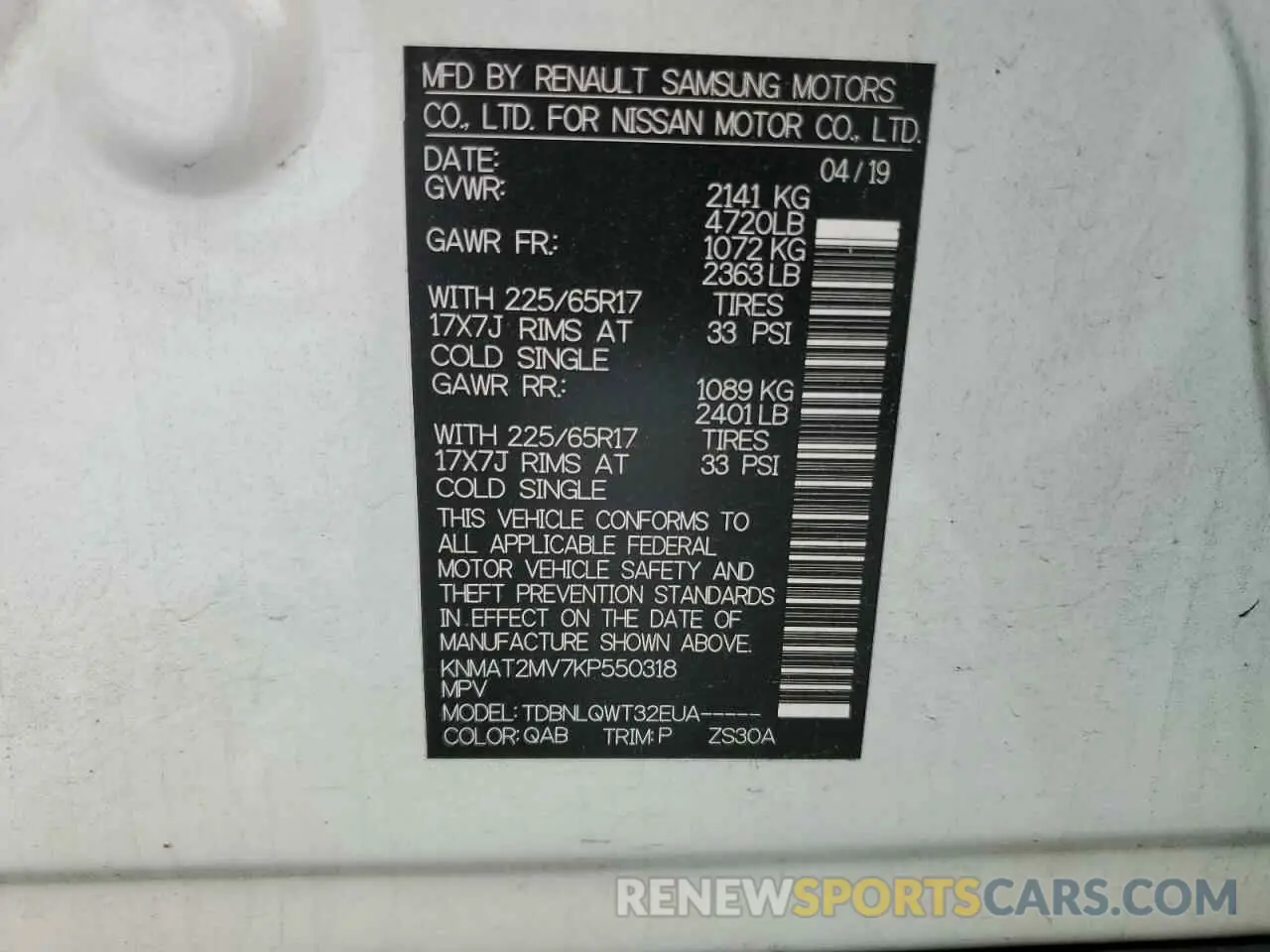 13 Photograph of a damaged car KNMAT2MV7KP550318 NISSAN ROGUE 2019