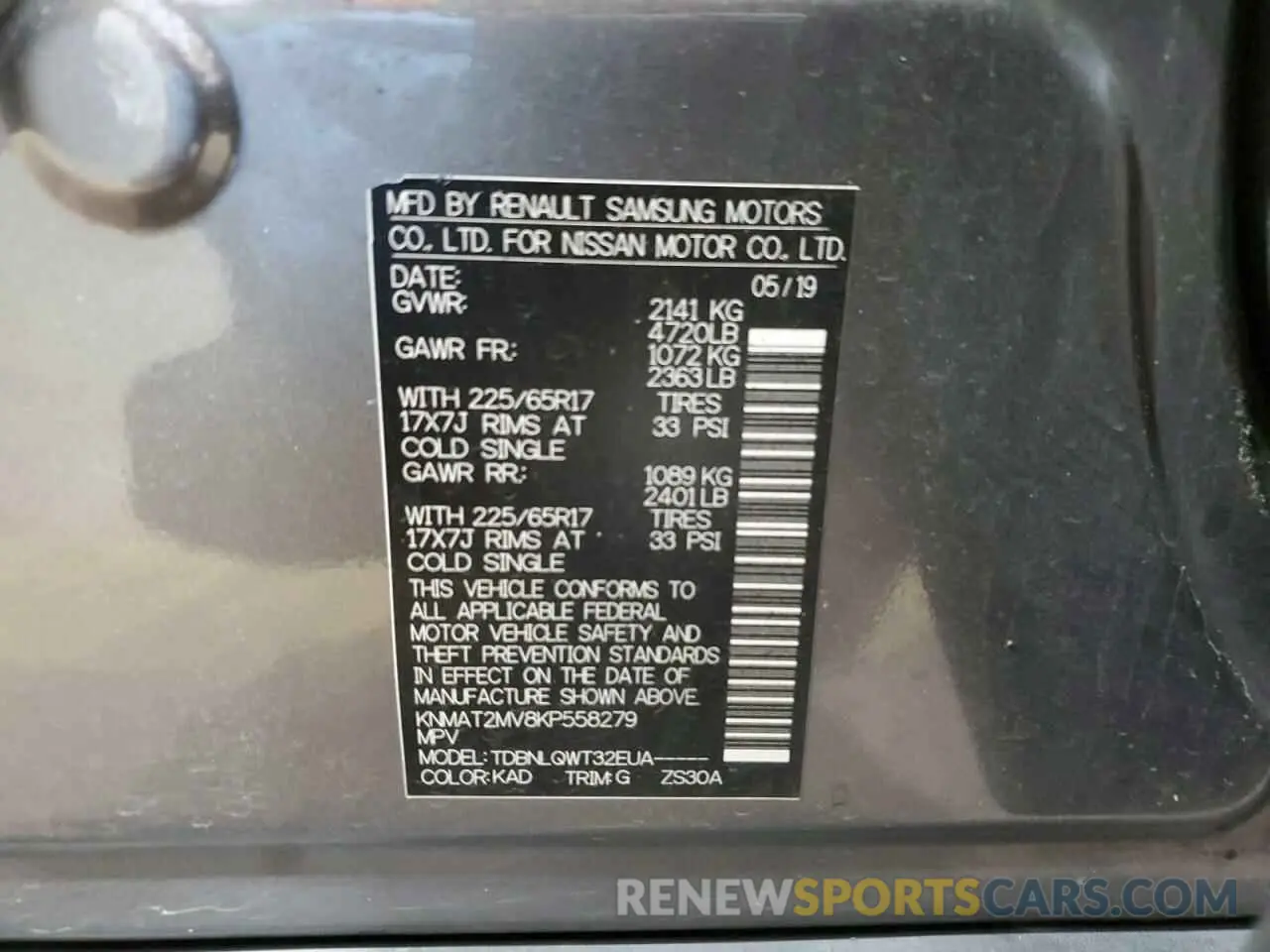 13 Фотография поврежденного автомобиля KNMAT2MV8KP558279 NISSAN ROGUE 2019