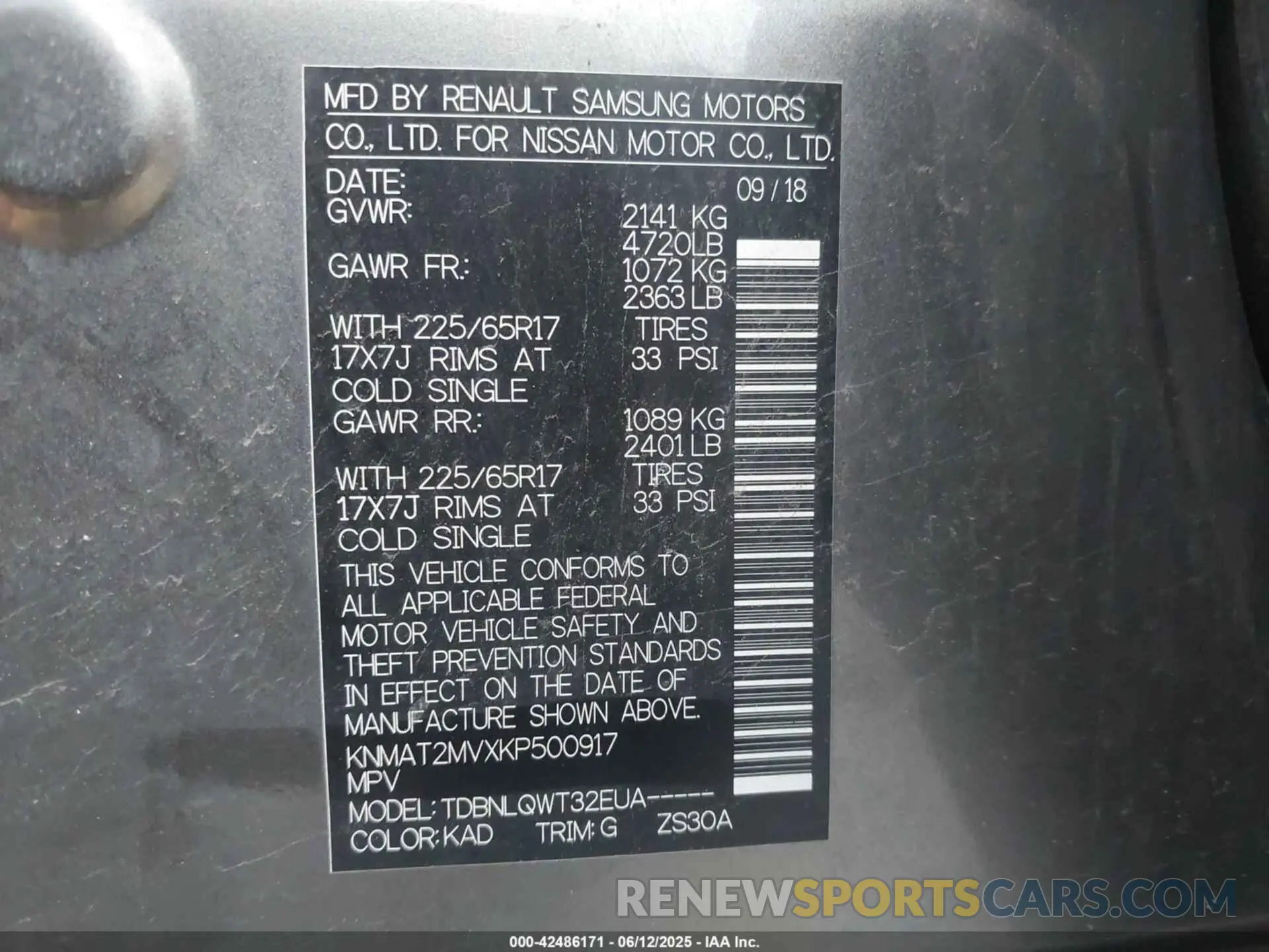 9 Photograph of a damaged car KNMAT2MVXKP500917 NISSAN ROGUE 2019