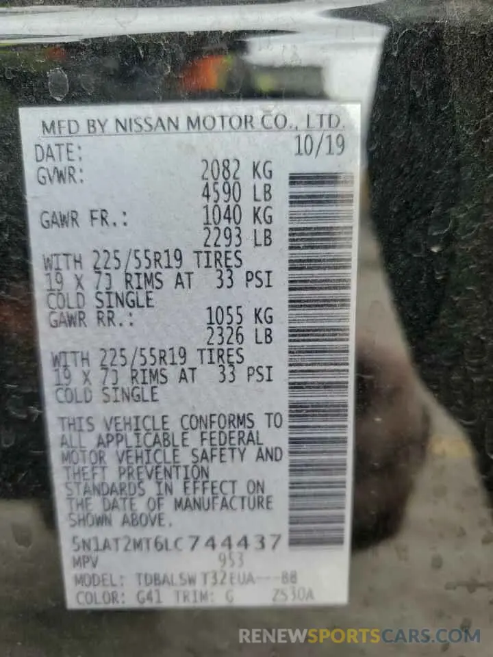 14 Фотография поврежденного автомобиля 5N1AT2MT6LC744437 NISSAN ROGUE 2020