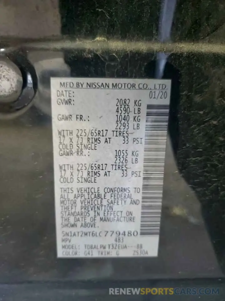 13 Фотография поврежденного автомобиля 5N1AT2MT6LC779480 NISSAN ROGUE 2020