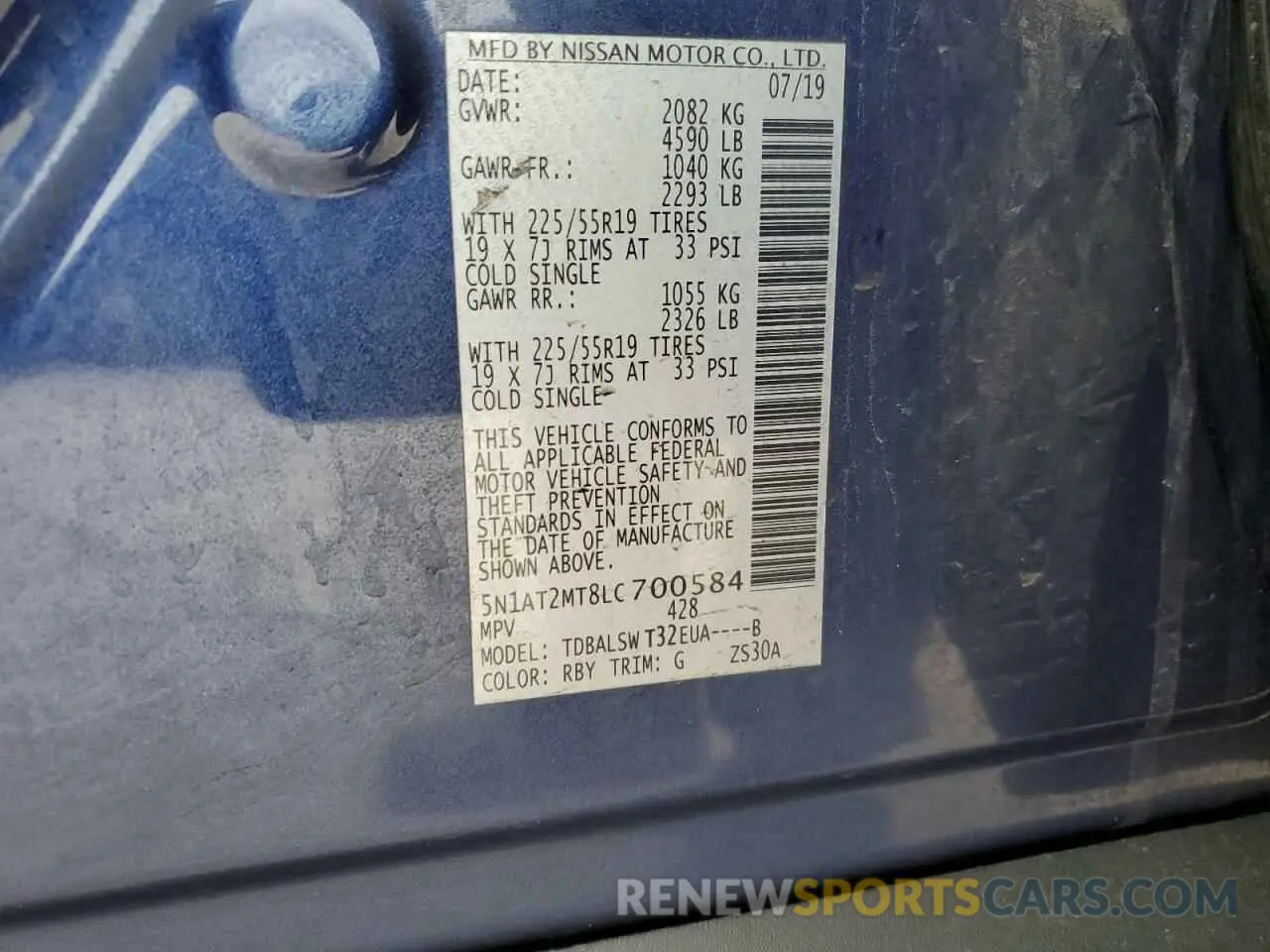 15 Photograph of a damaged car 5N1AT2MT8LC700584 NISSAN ROGUE 2020