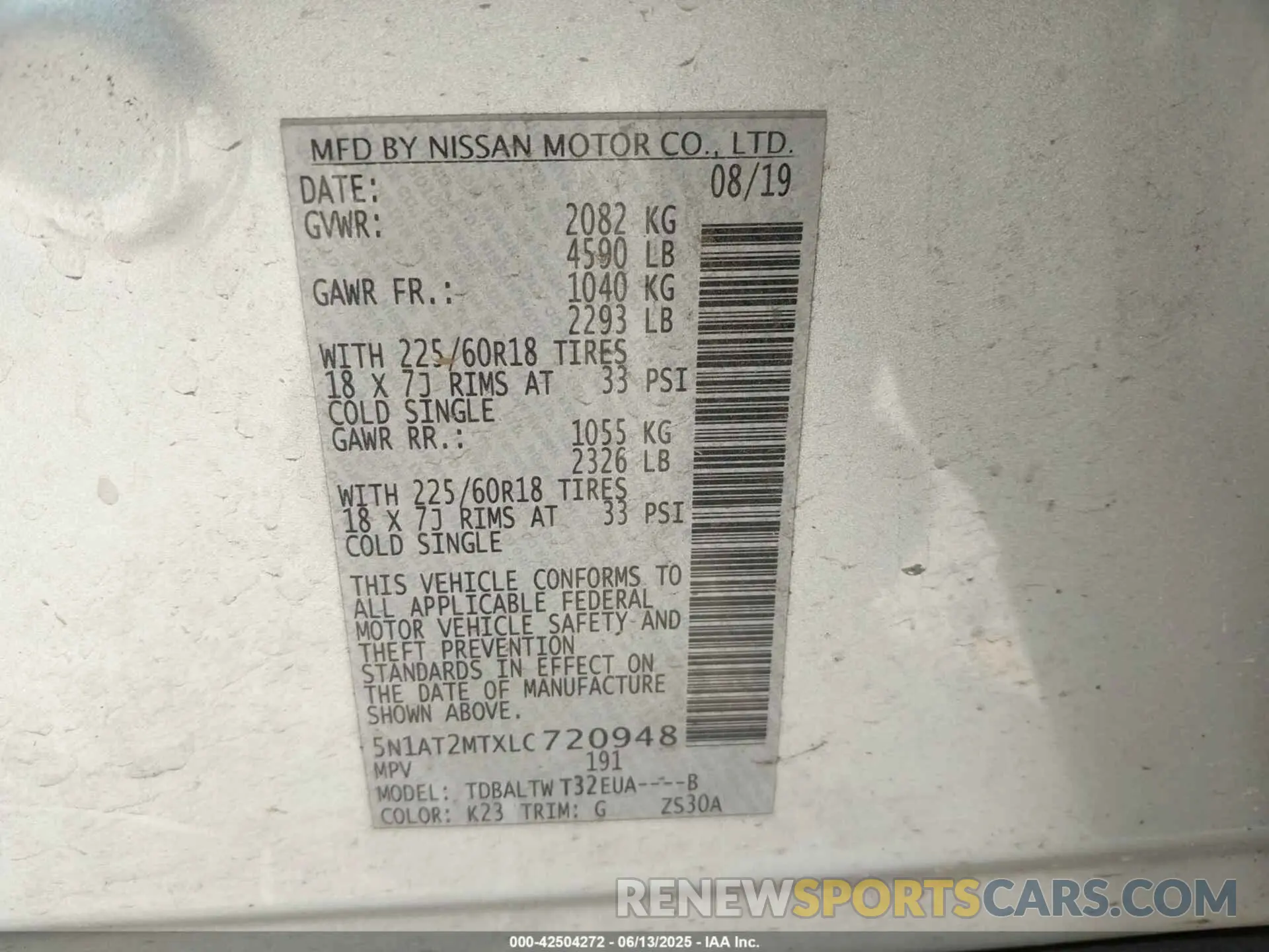 9 Photograph of a damaged car 5N1AT2MTXLC720948 NISSAN ROGUE 2020