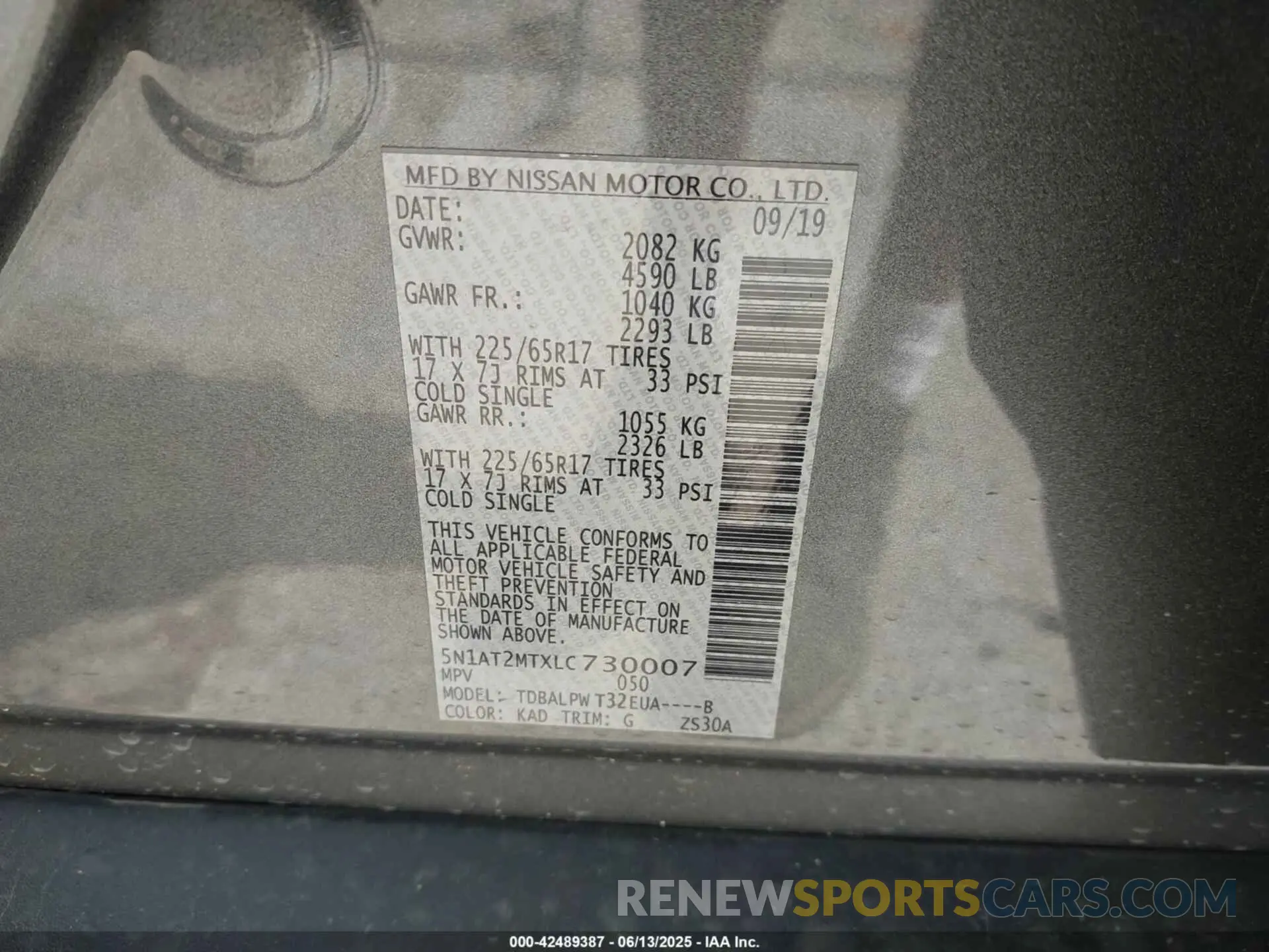 9 Photograph of a damaged car 5N1AT2MTXLC730007 NISSAN ROGUE 2020
