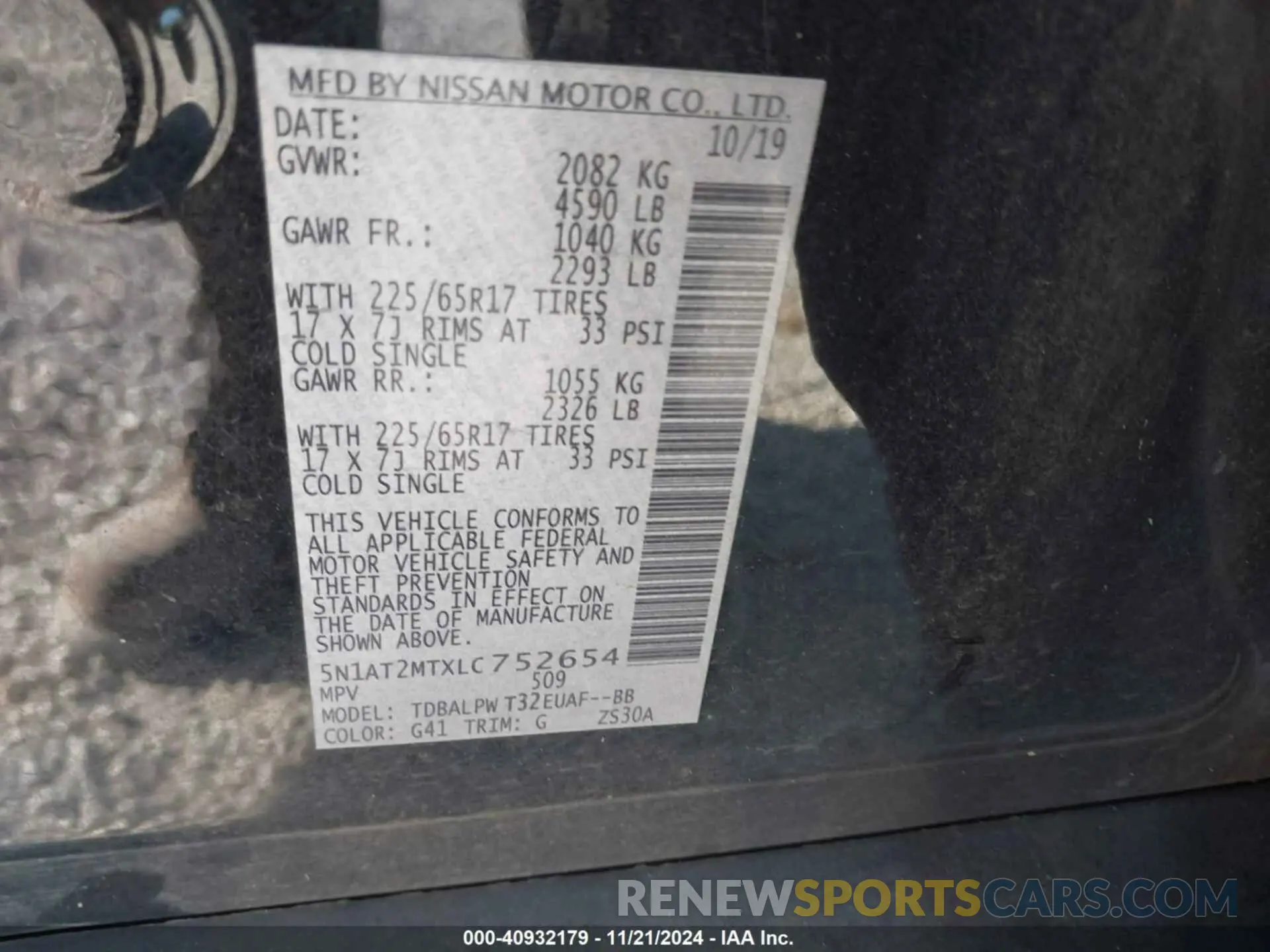 9 Photograph of a damaged car 5N1AT2MTXLC752654 NISSAN ROGUE 2020
