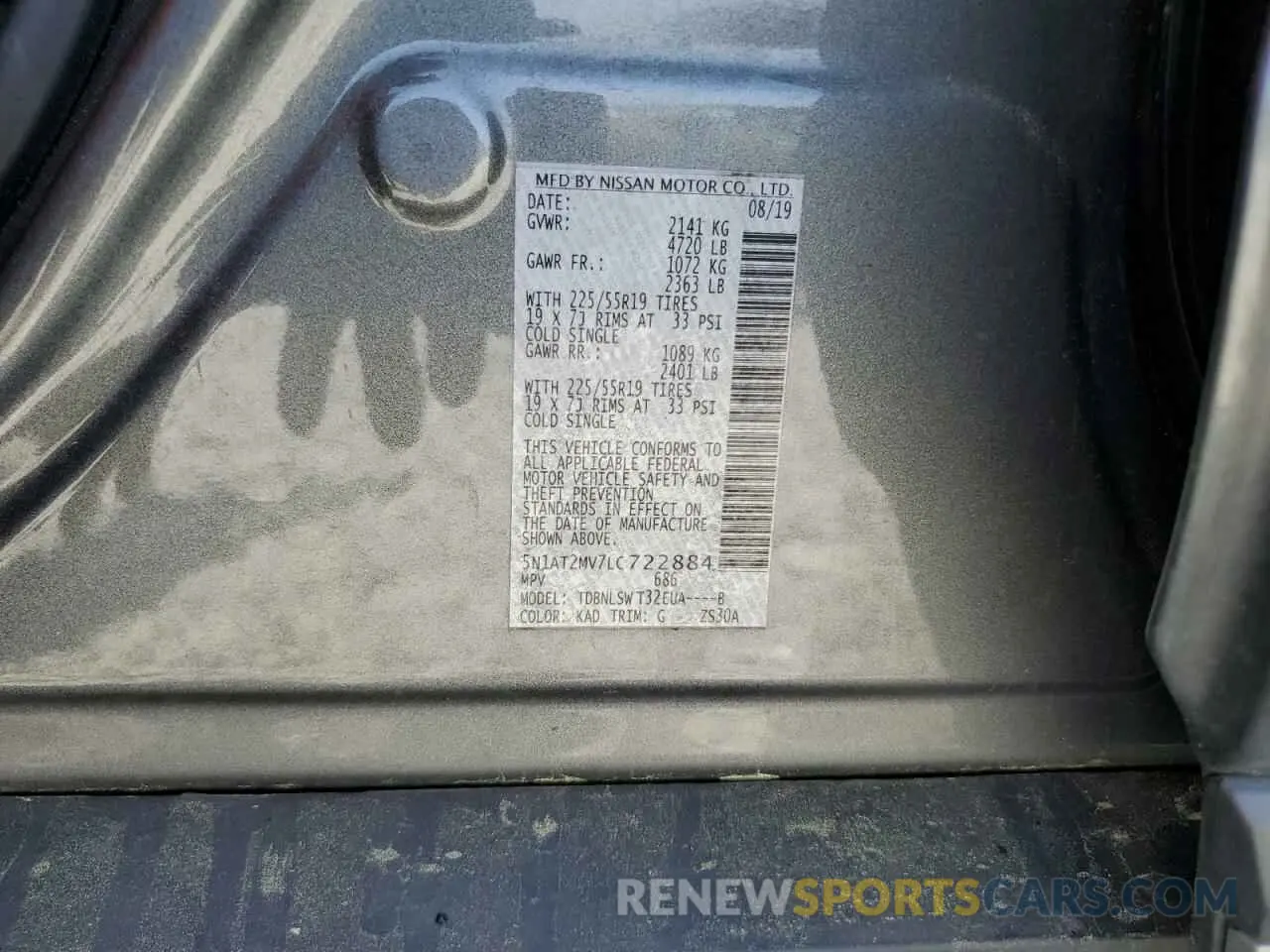 13 Photograph of a damaged car 5N1AT2MV7LC722884 NISSAN ROGUE 2020