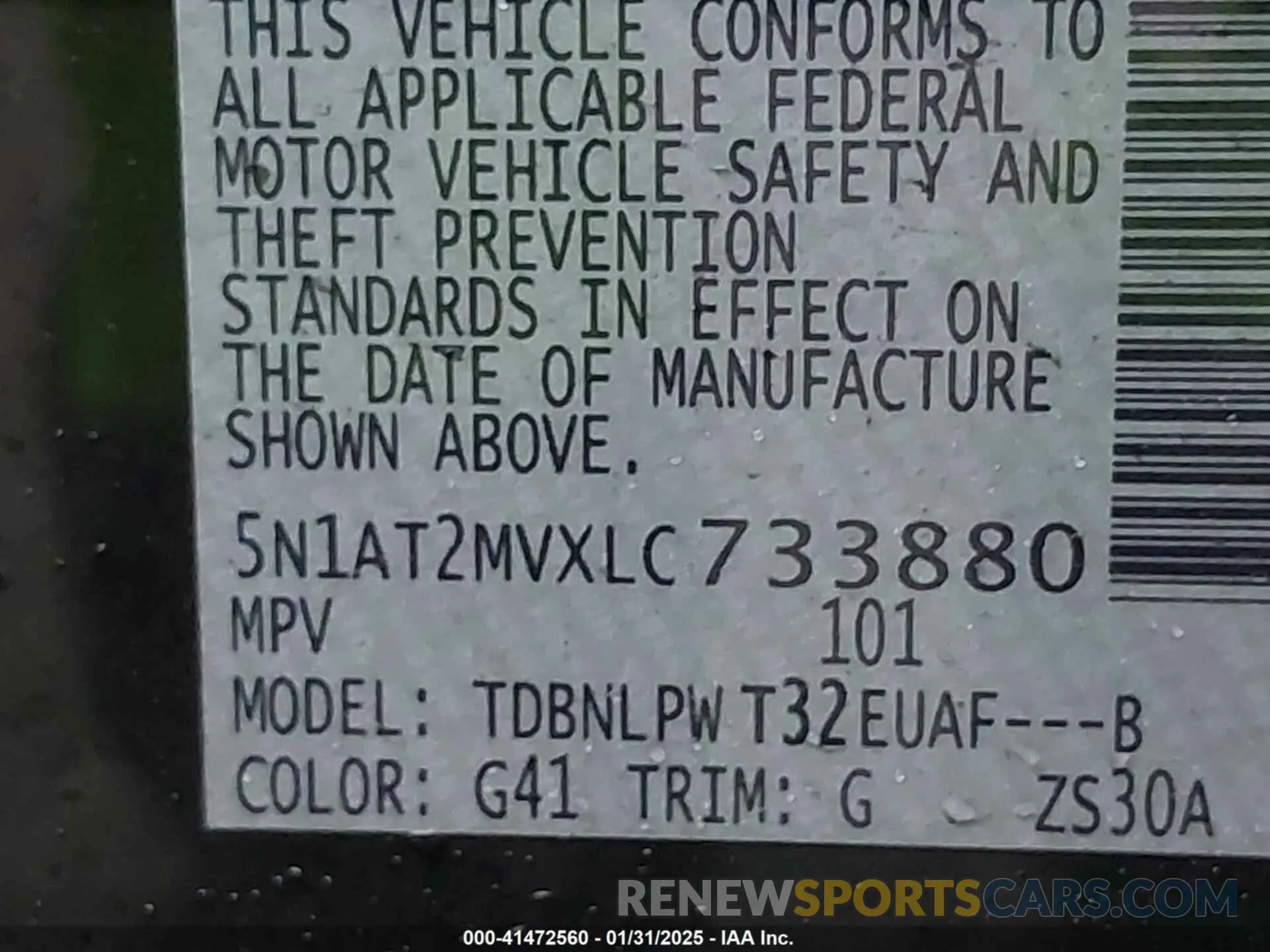 9 Photograph of a damaged car 5N1AT2MVXLC733880 NISSAN ROGUE 2020