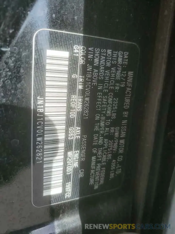 13 Фотография поврежденного автомобиля JN1BJ1CV0LW262821 NISSAN ROGUE 2020