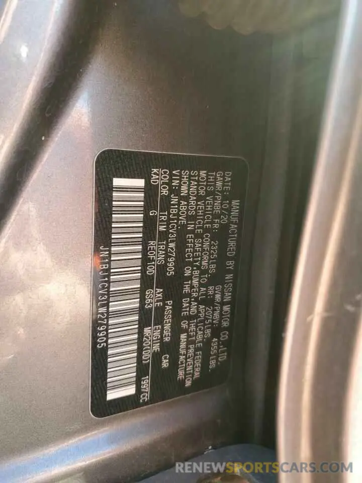 13 Photograph of a damaged car JN1BJ1CV3LW279905 NISSAN ROGUE 2020