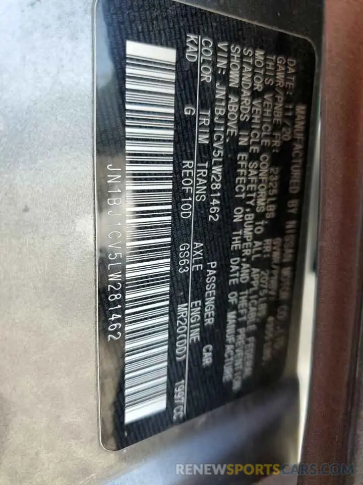 14 Photograph of a damaged car JN1BJ1CV5LW281462 NISSAN ROGUE 2020
