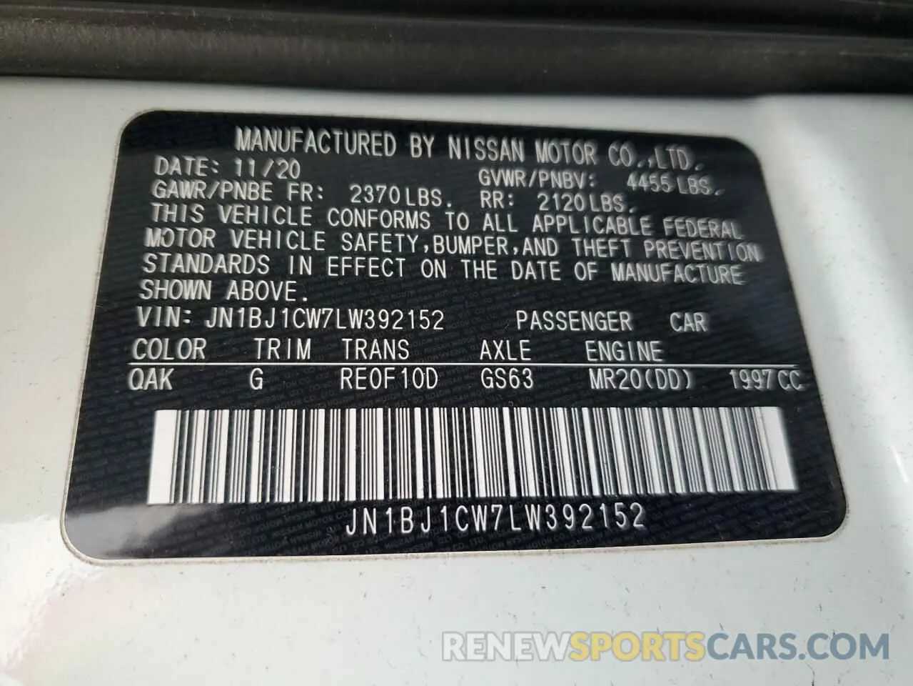 13 Фотография поврежденного автомобиля JN1BJ1CW7LW392152 NISSAN ROGUE 2020