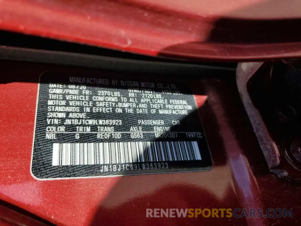 13 Photograph of a damaged car JN1BJ1CW9LW383923 NISSAN ROGUE 2020
