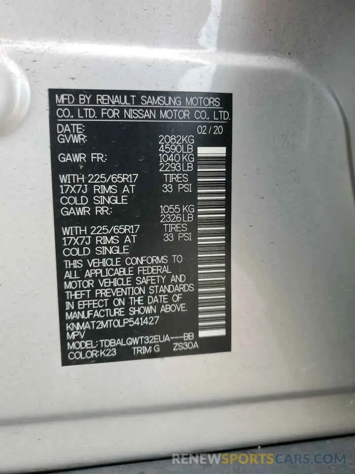 13 Фотография поврежденного автомобиля KNMAT2MT0LP541427 NISSAN ROGUE 2020