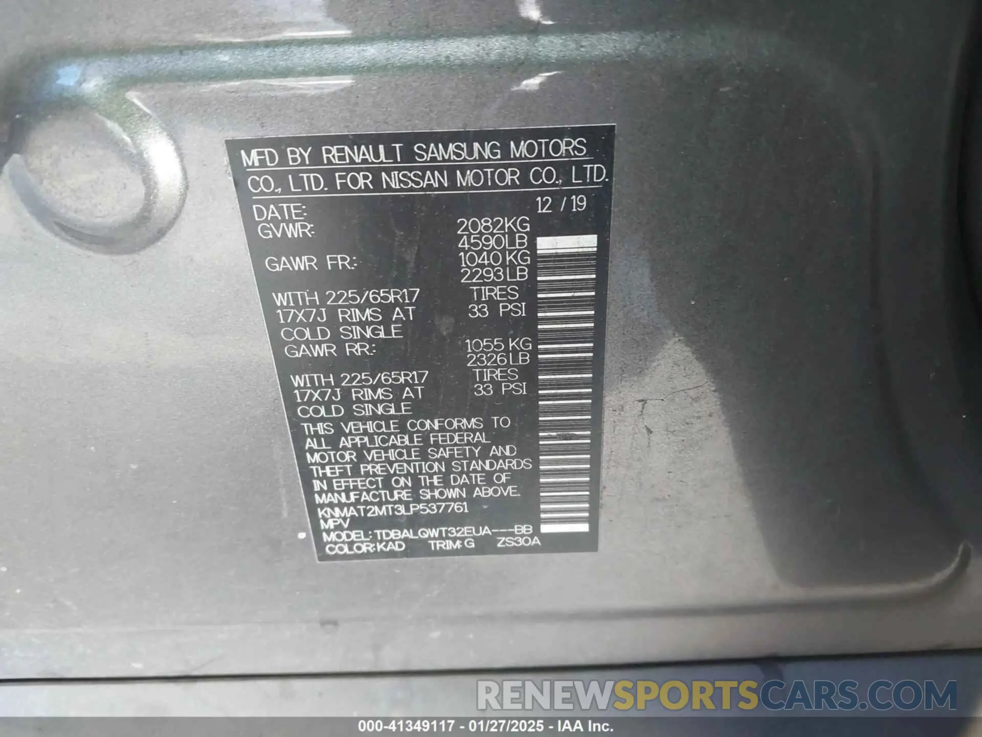 9 Фотография поврежденного автомобиля KNMAT2MT3LP537761 NISSAN ROGUE 2020