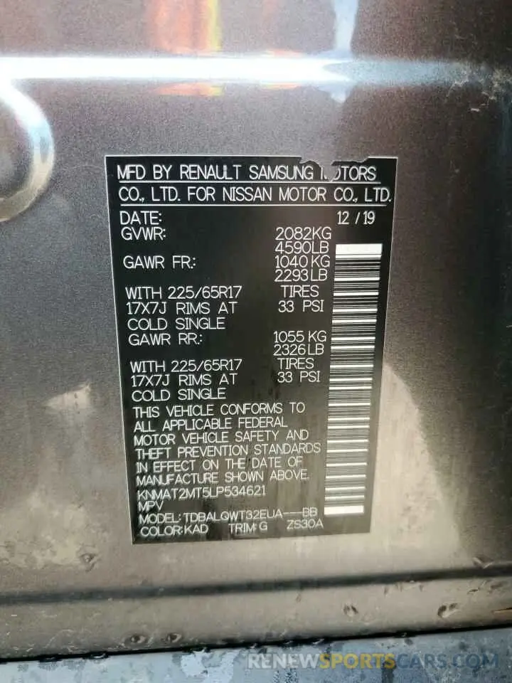 13 Photograph of a damaged car KNMAT2MT5LP534621 NISSAN ROGUE 2020