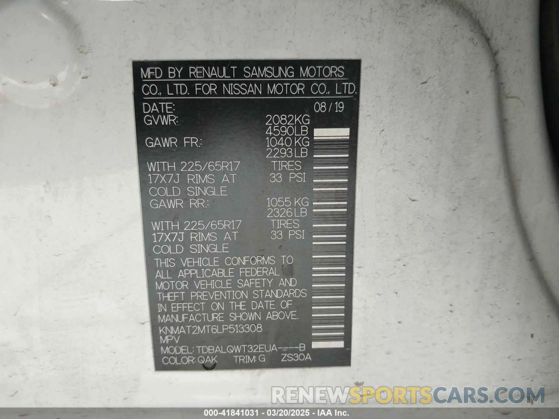 9 Photograph of a damaged car KNMAT2MT6LP513308 NISSAN ROGUE 2020