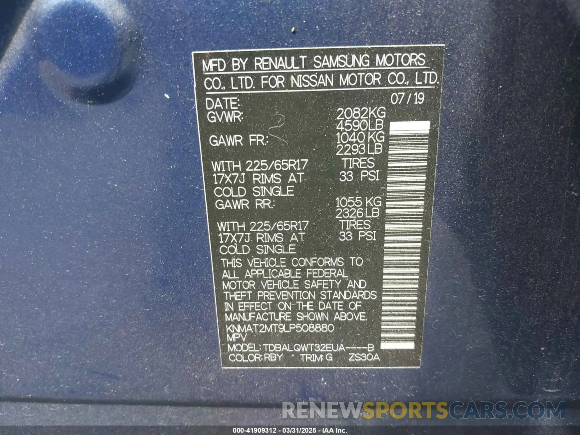 9 Photograph of a damaged car KNMAT2MT9LP508880 NISSAN ROGUE 2020