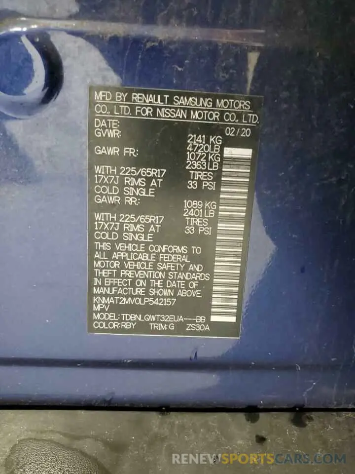 12 Photograph of a damaged car KNMAT2MV0LP542157 NISSAN ROGUE 2020