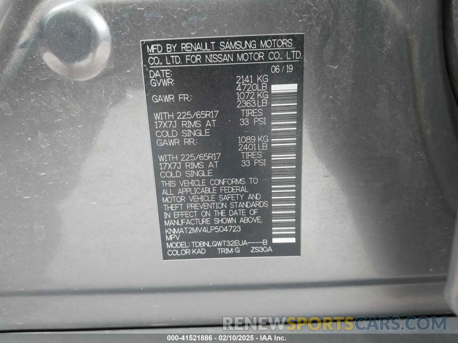 9 Photograph of a damaged car KNMAT2MV4LP504723 NISSAN ROGUE 2020