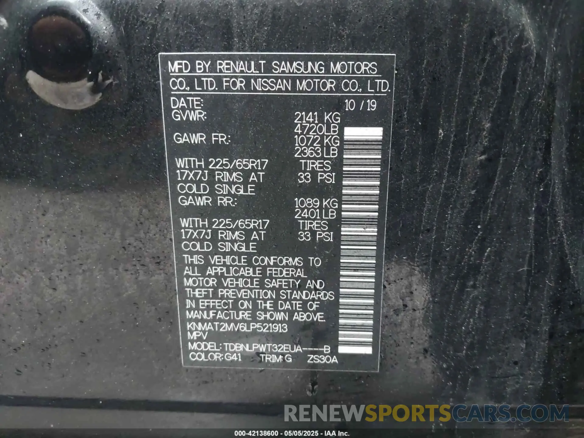 9 Photograph of a damaged car KNMAT2MV6LP521913 NISSAN ROGUE 2020