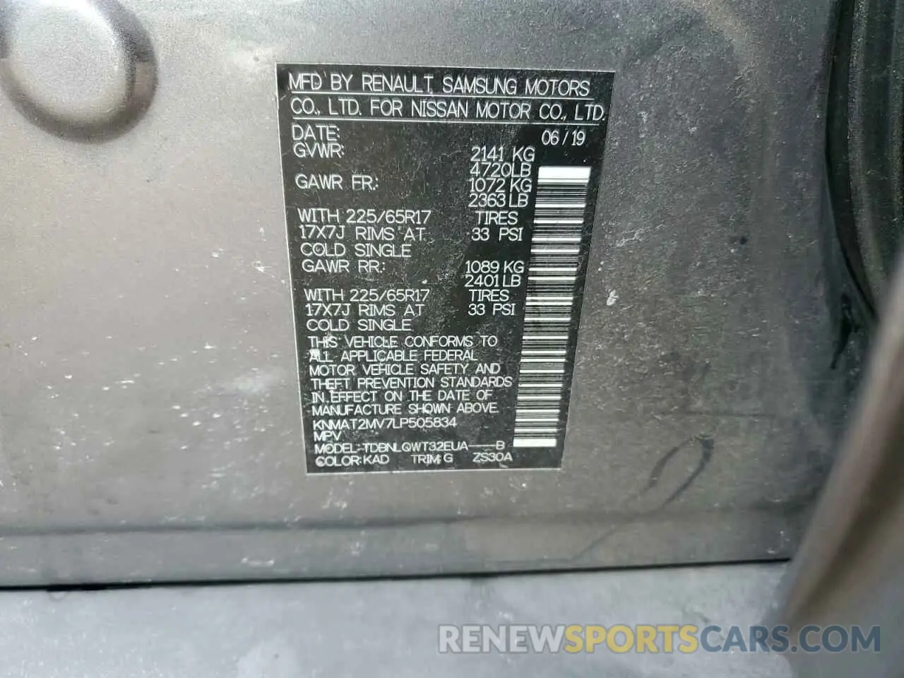 14 Фотография поврежденного автомобиля KNMAT2MV7LP505834 NISSAN ROGUE 2020