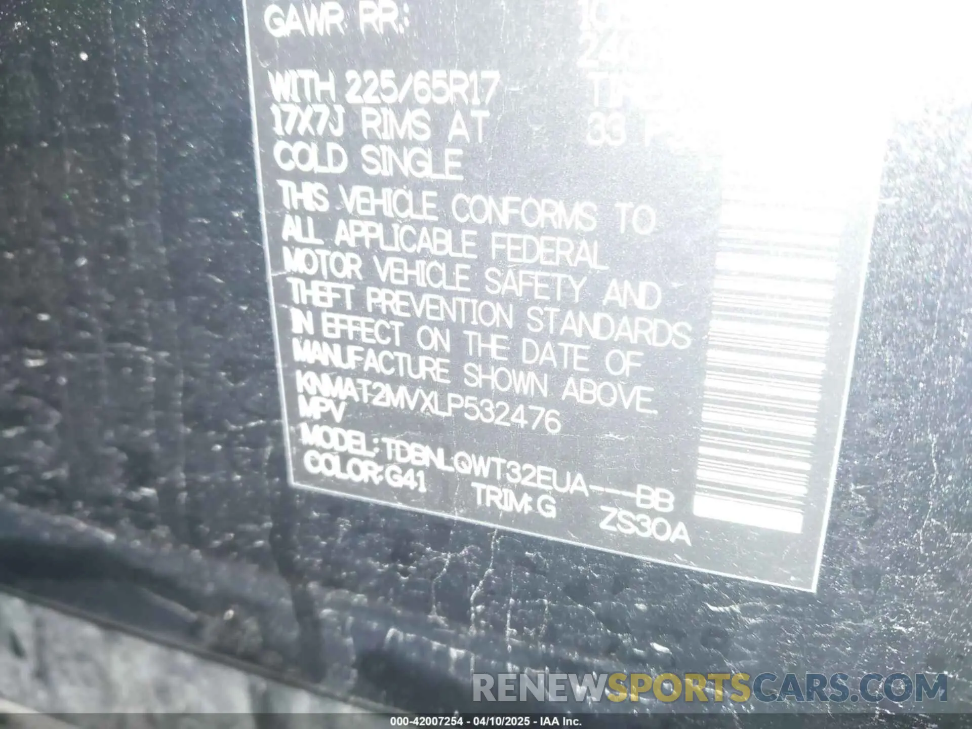 9 Photograph of a damaged car KNMAT2MVXLP532476 NISSAN ROGUE 2020