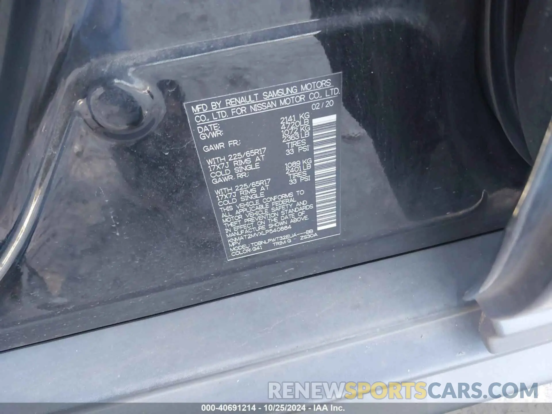 9 Photograph of a damaged car KNMAT2MVXLP540884 NISSAN ROGUE 2020