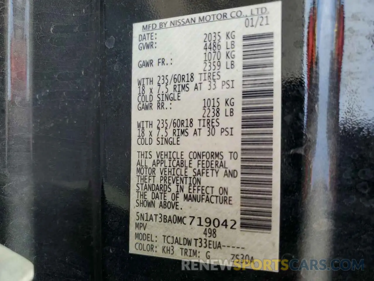 14 Photograph of a damaged car 5N1AT3BA0MC719042 NISSAN ROGUE 2021