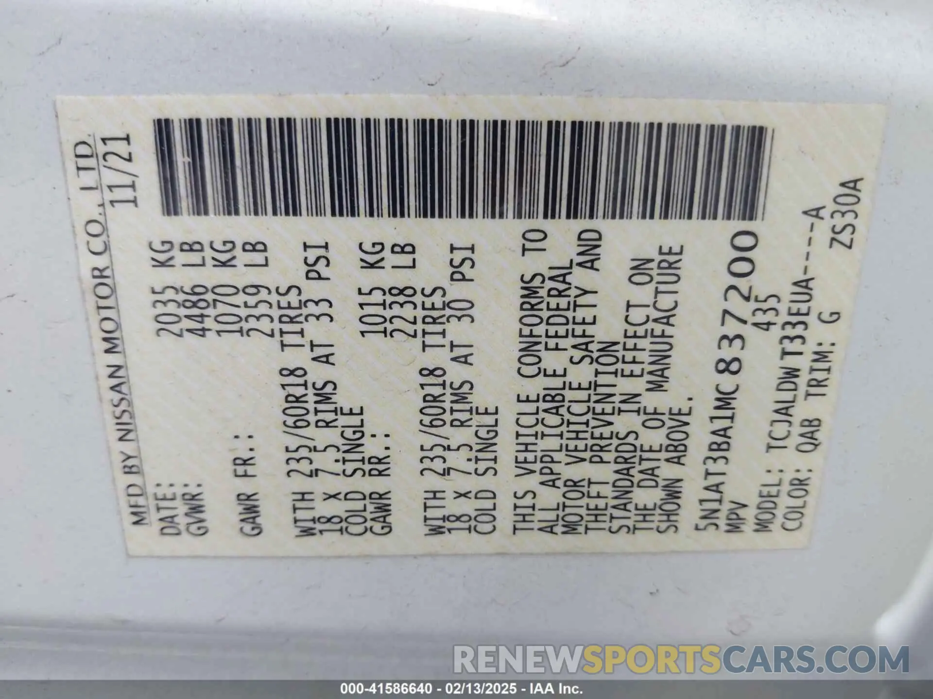 9 Photograph of a damaged car 5N1AT3BA1MC837200 NISSAN ROGUE 2021