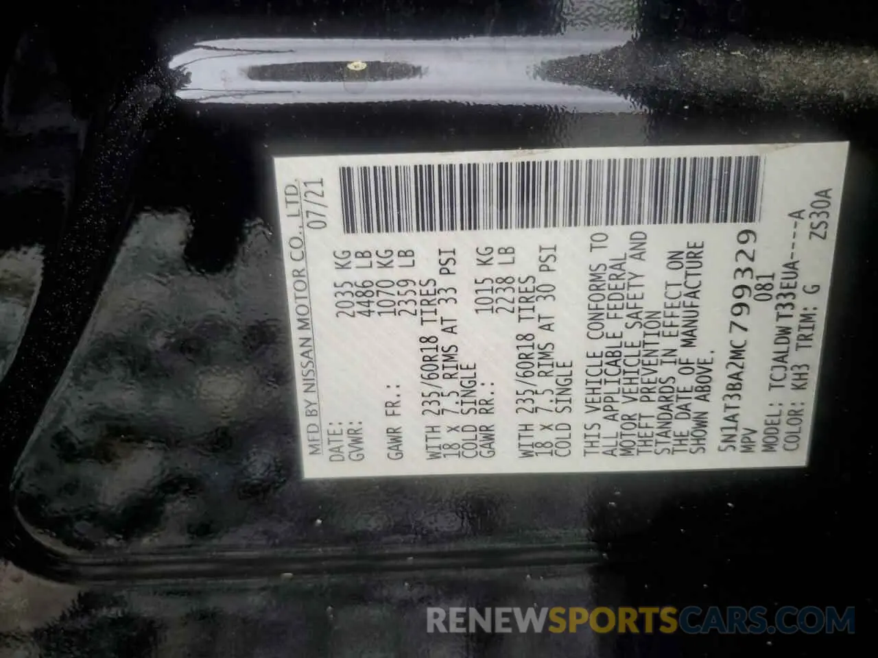 13 Фотография поврежденного автомобиля 5N1AT3BA2MC799329 NISSAN ROGUE 2021