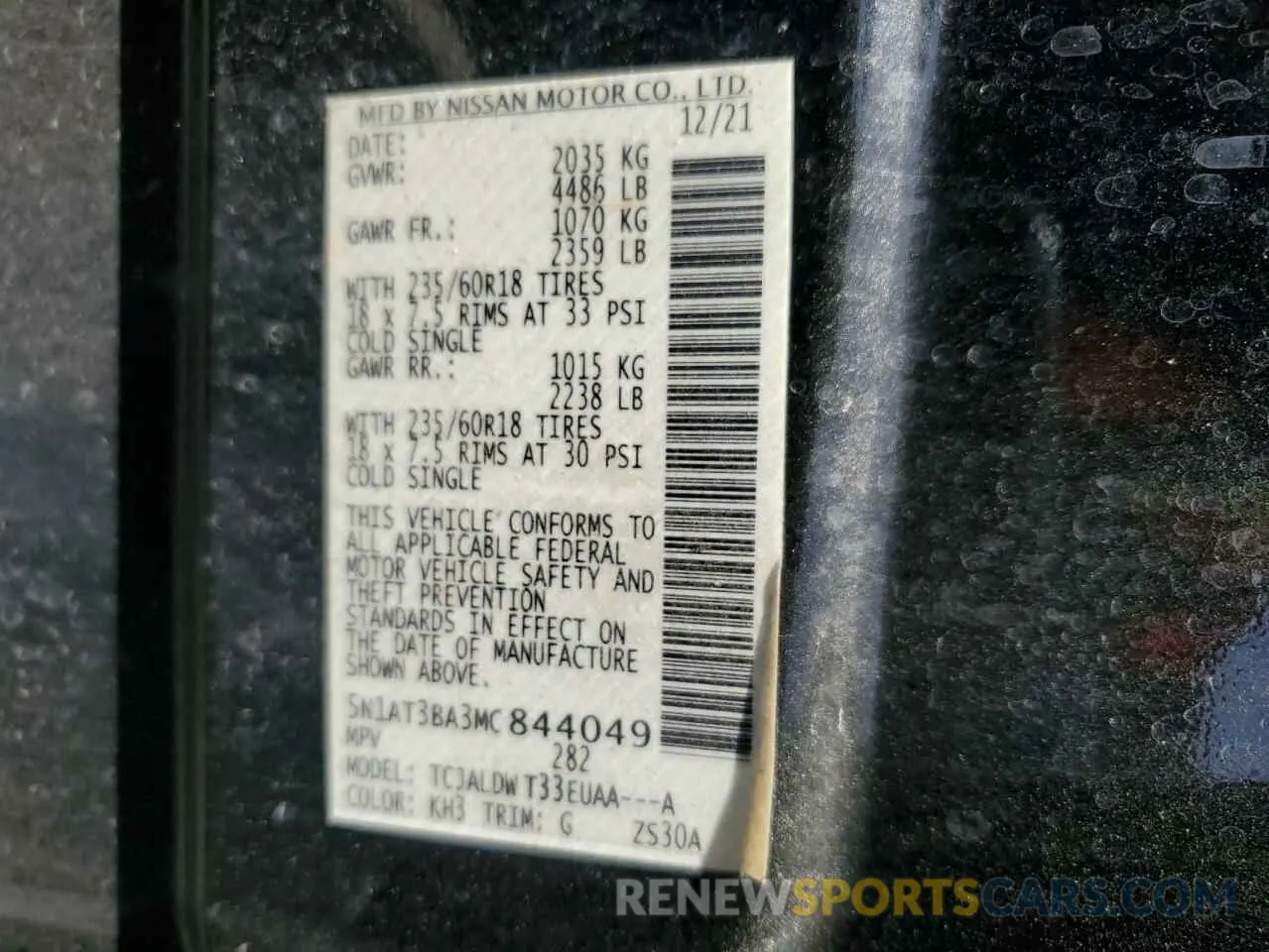 13 Фотография поврежденного автомобиля 5N1AT3BA3MC844049 NISSAN ROGUE 2021